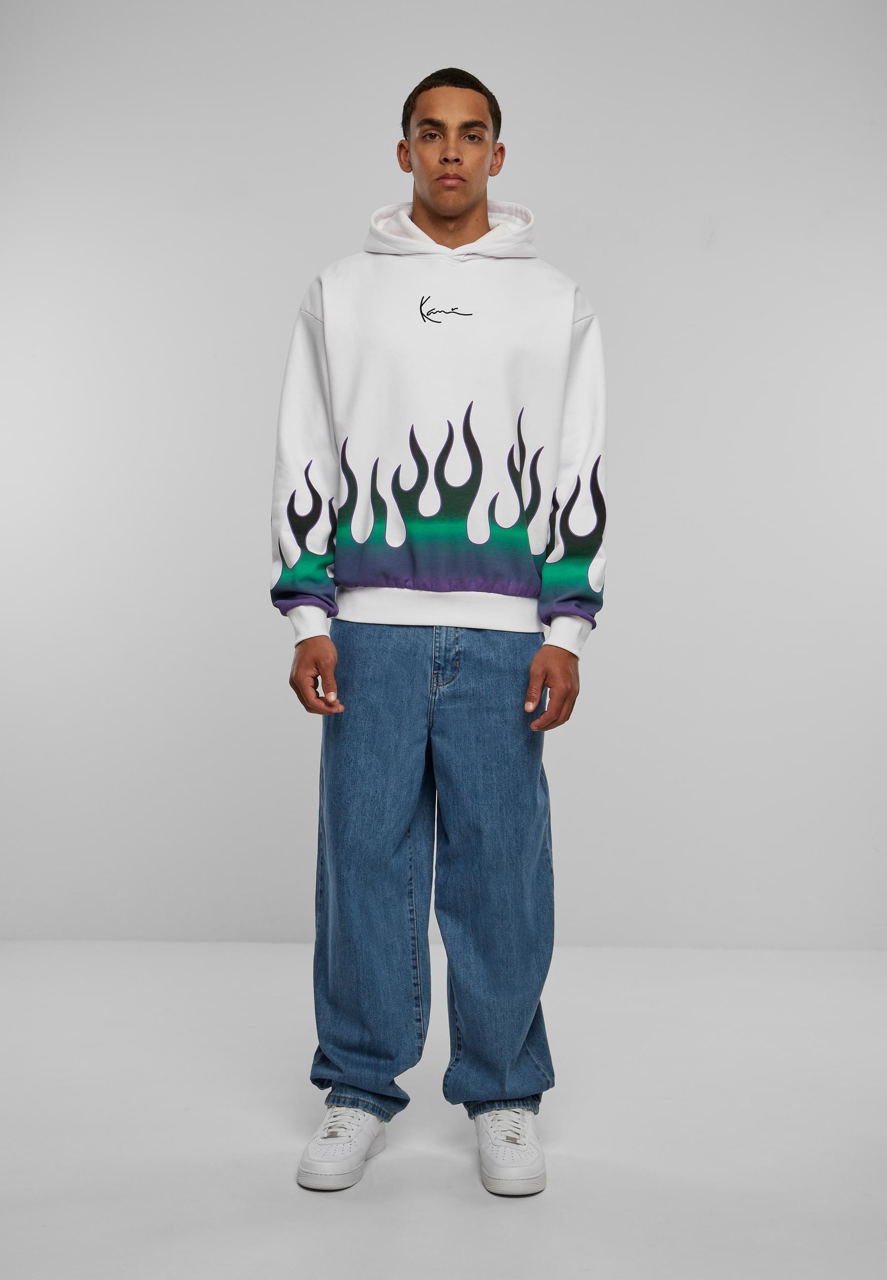 Karl Kani Kapuzensweatshirt »Karl Kani Herren KM233-005-1 KK Small Signature Flame Os Hoodie«, (1 tlg.)