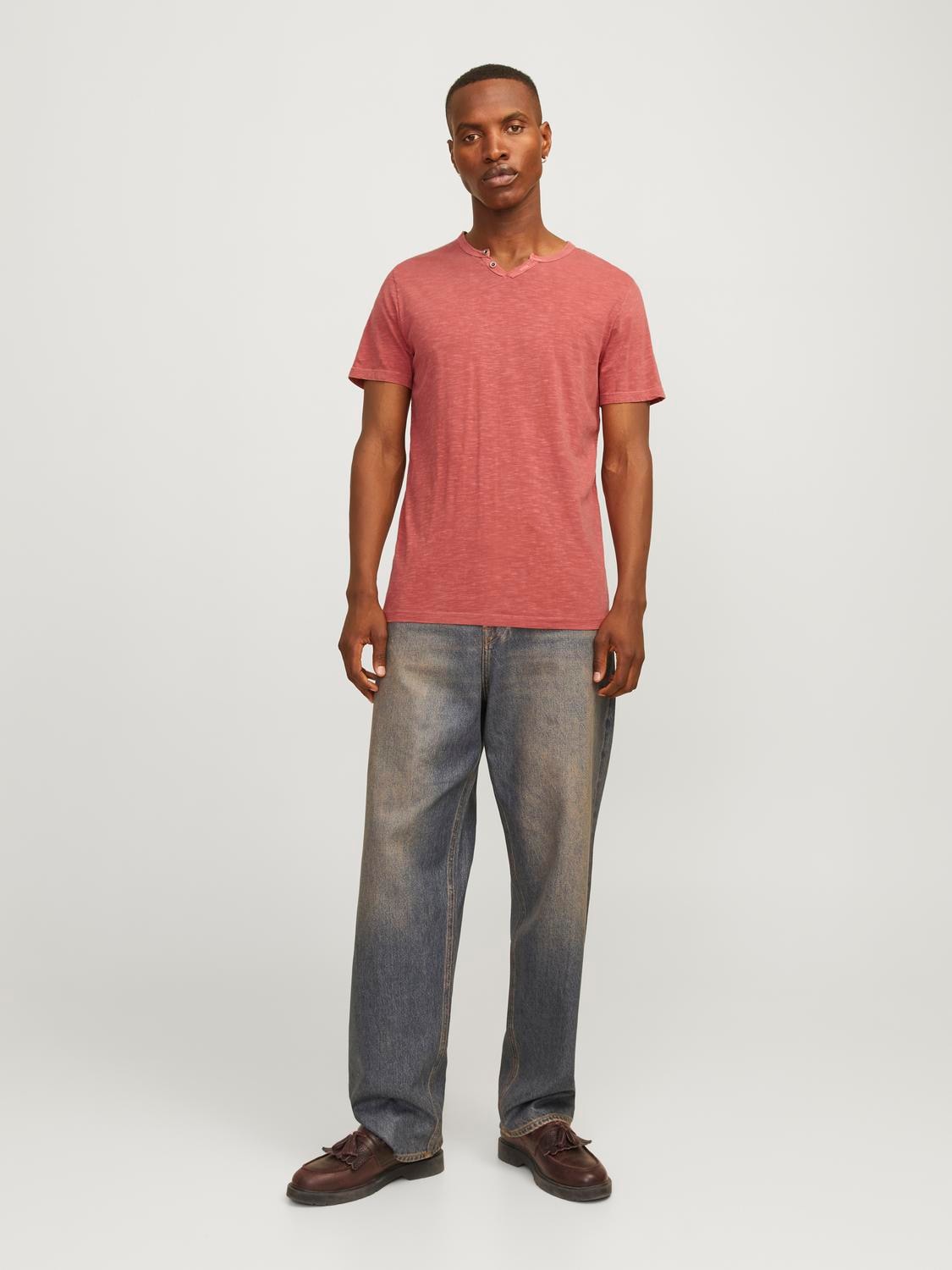 Jack & Jones T-Shirt »JJESPLIT NECK TEE SS NOOS«, mit V-Ausschnitt