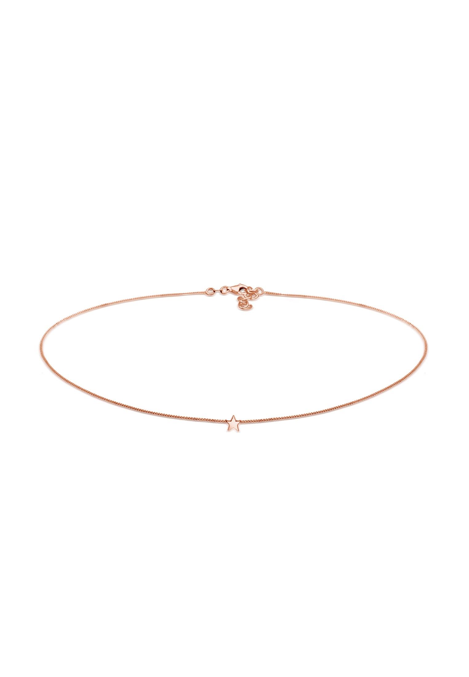 ELLI Damen Choker "Halskette Basic Stern Astro Choker 925 Sterling Silber", ohne Stein, Silber 925 (Sterlingsilber), rosa, Silber 925