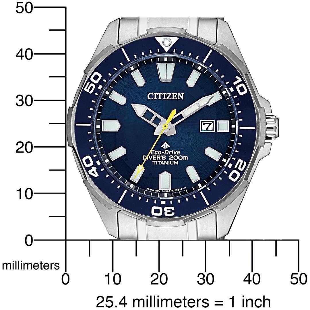 Citizen Taucheruhr »Promaster Marine Eco-Drive Diver 200 m«, Armbanduhr, Herrenuhr, Solar, Titan, bis 20 bar wasserdicht, Datum