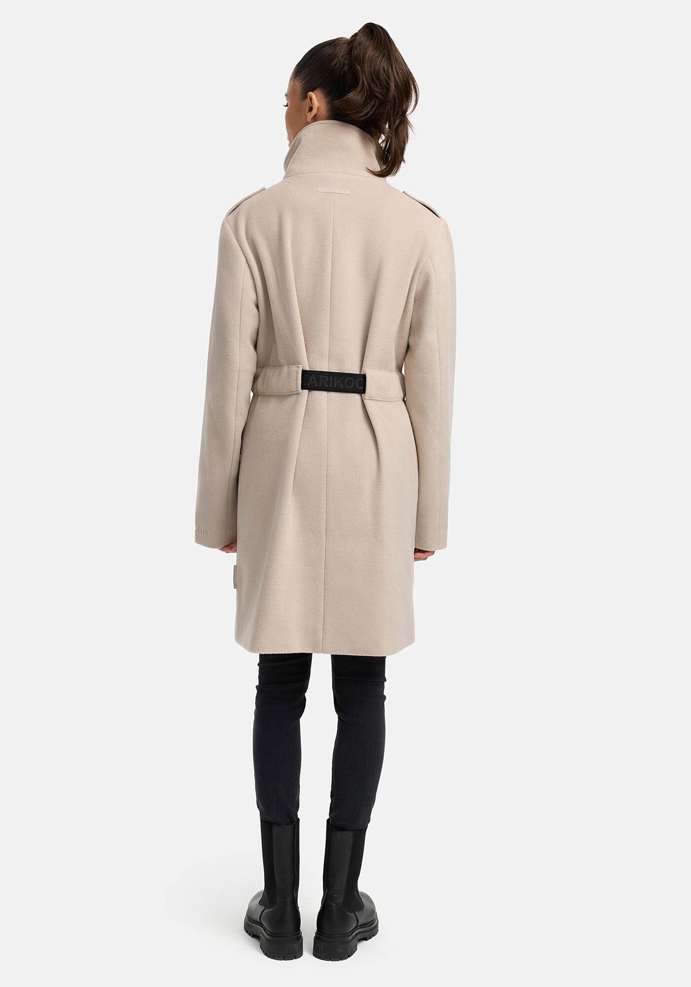 Marikoo Kurzmantel »Tanokoo«, Eleganter Übergangsmantel mit großen Taschen und Stretch-Gürtel