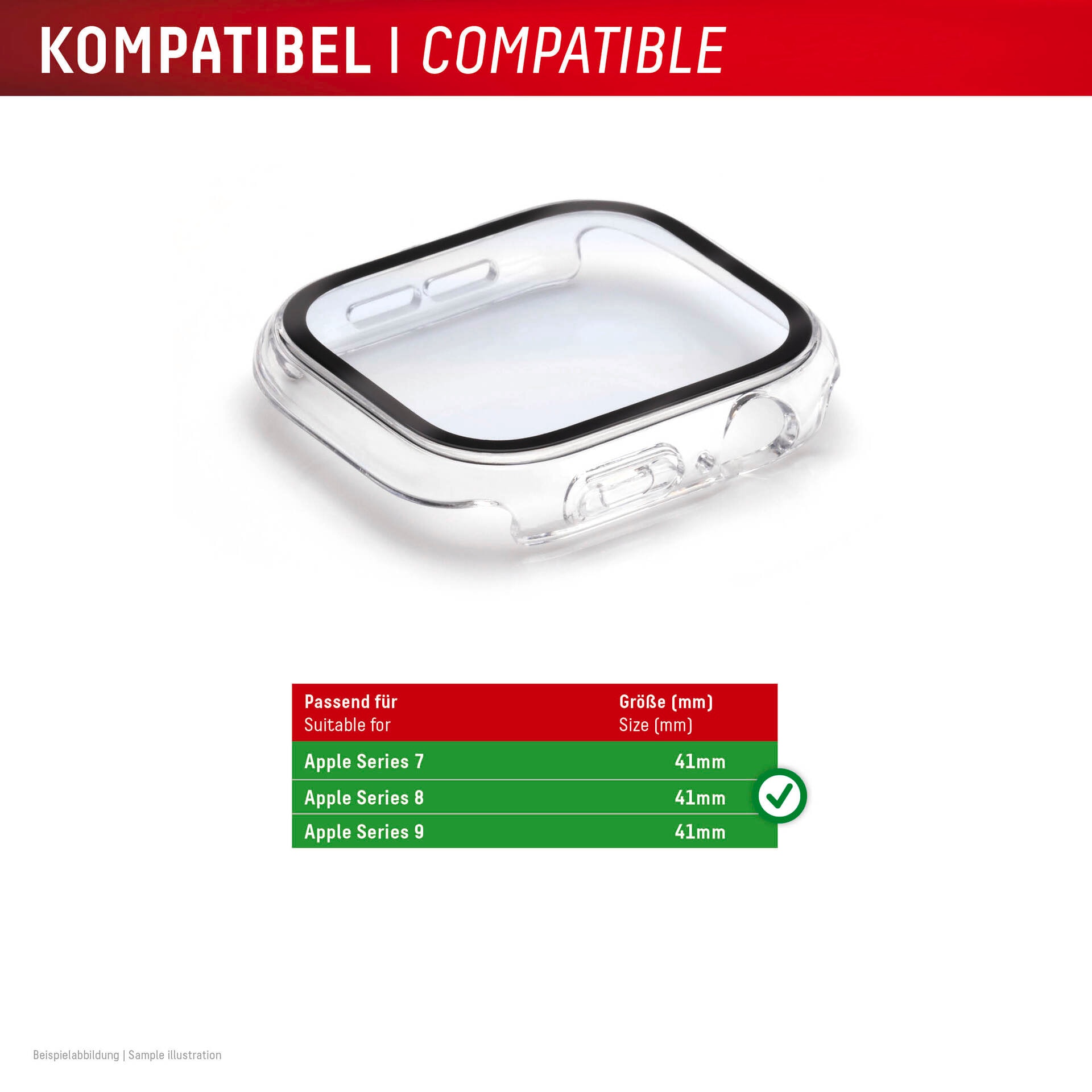 Displex Displayschutzglas »Smartwatch Glass All-In-One Protector Full Body«, für Apple Watch Series 7 41 mm-Apple Watch Series 8 41 mm-Apple Watch Series 9 41 mm, Displayschutzfolie, Schutzfolie, Bildschirmschutz, kratz- & stoßfest