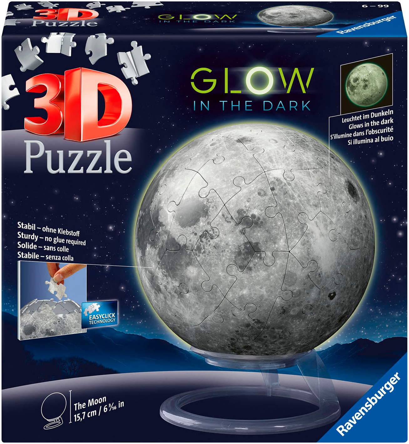 Ravensburger Puzzleball »Der Mond - Glow-in-the-Dark«, (72 tlg.), Made in Europe; FSC® - schützt Wald - weltweit