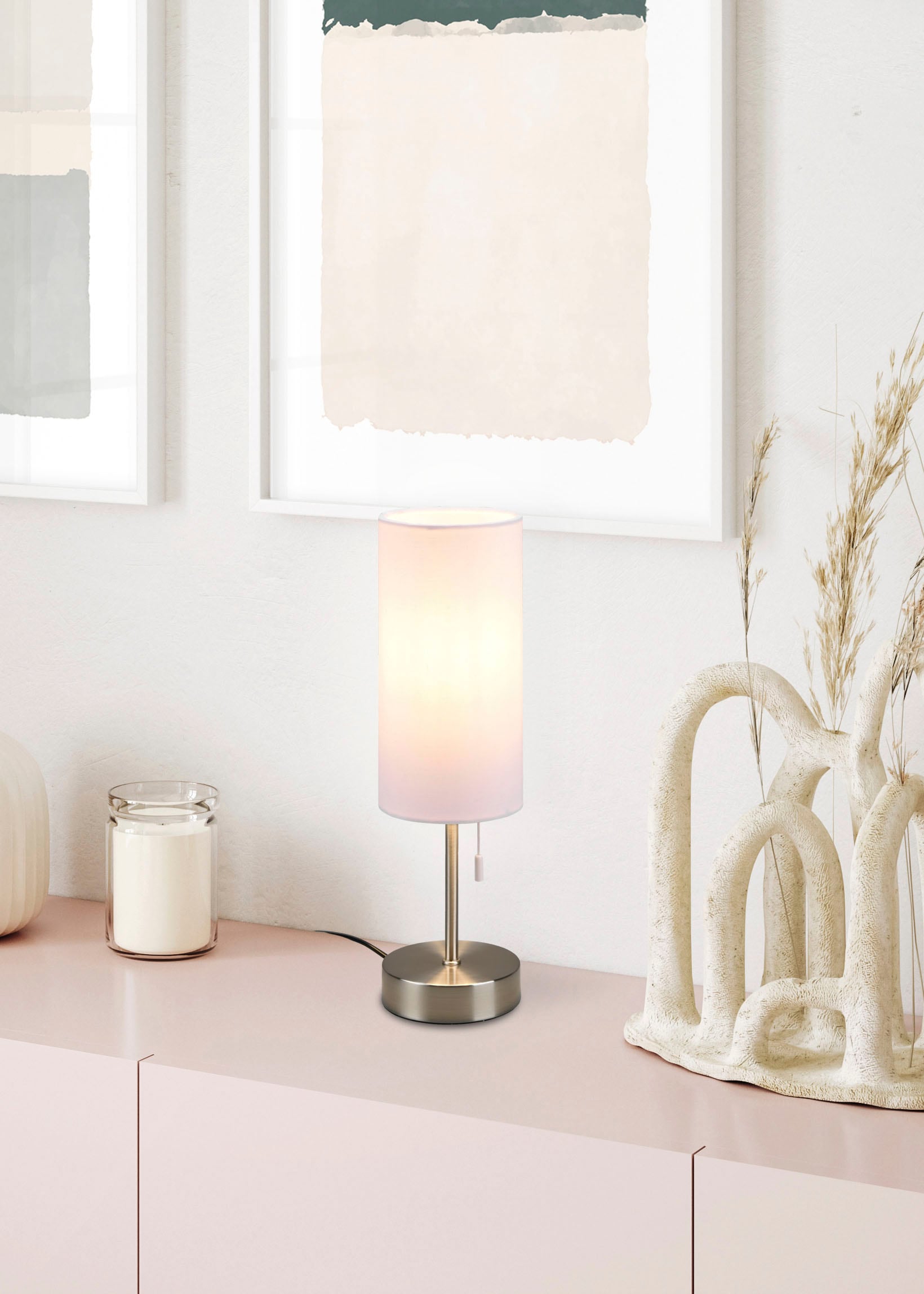 TRIO Leuchten Schreibtischlampe »Jaro«, 1 flammig, Leuchtmittel E27 | ohne Leuchtmittel, Tischleuchte mit USB-C Ladeanschluss, Zugschalter, exkl 1xE27 max 25W