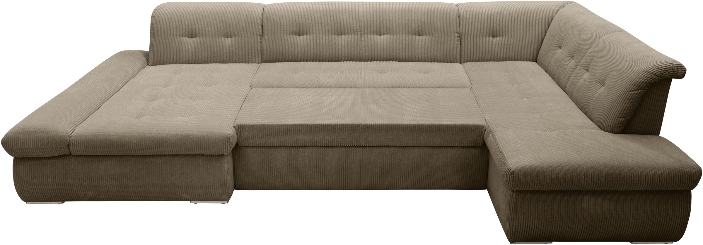 DOMO collection Wohnlandschaft »Moric U-Form auch in Cord«, im XXL-Format, wahlweise mit Bettfunktion und Armlehnenverstellung