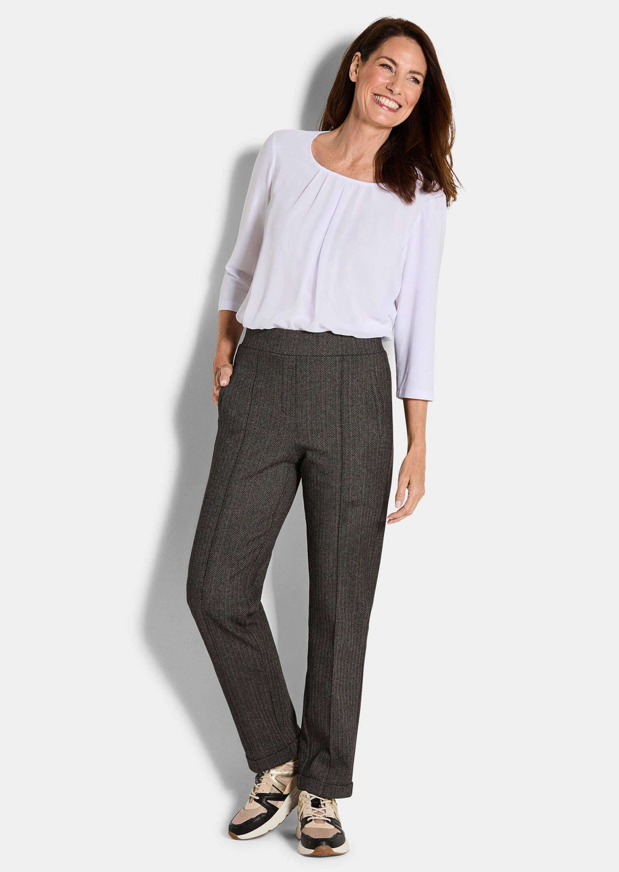 GOLDNER Schlupfhose "Hose CARLA mit Fischgrätmuster" günstig online kaufen