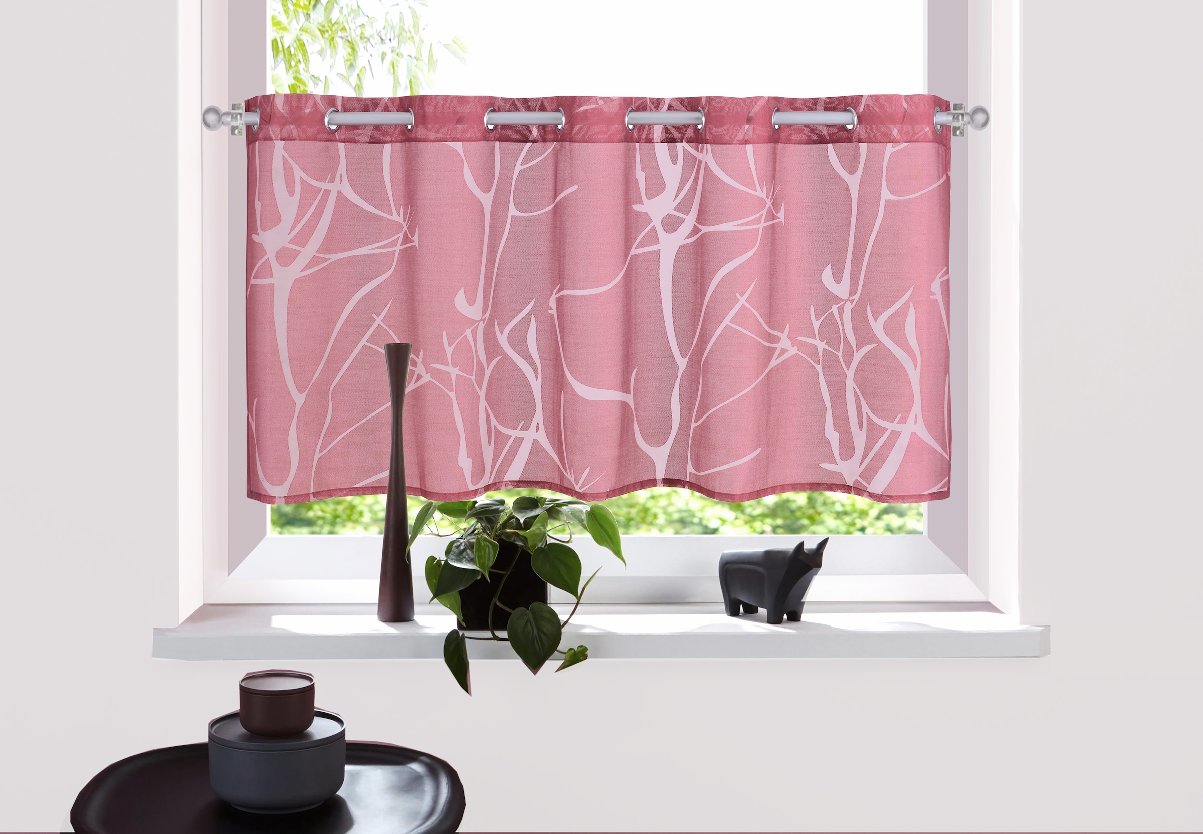 my home Scheibengardine "Anna" Ösen 1 Stk. tlg. Viskose & Polyester, Äste-M günstig online kaufen