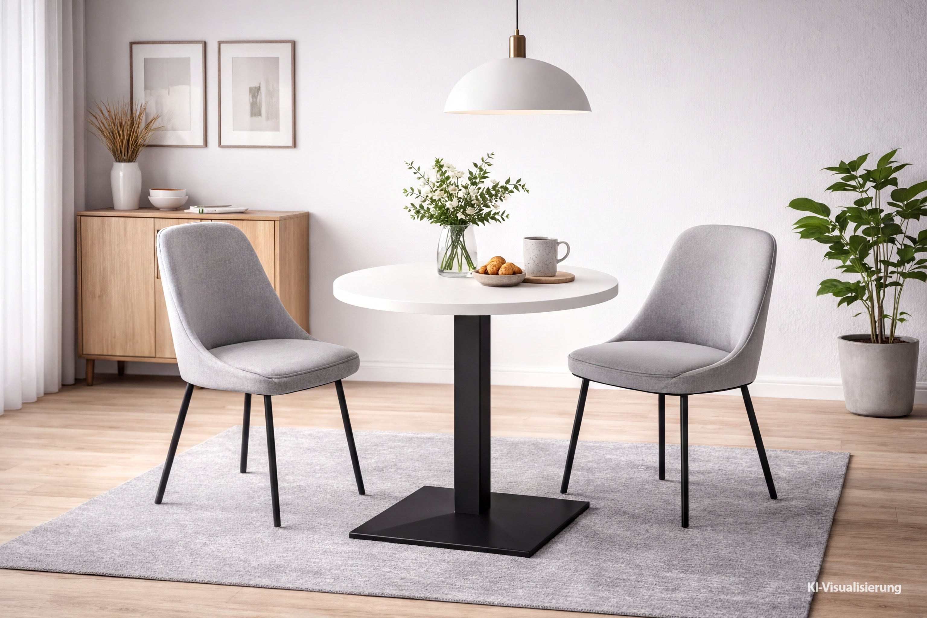 Mäusbacher "Big Bistro Metall" Quadrat-Säulengestell, eckige Platte Ø 70 cm H 75 cm