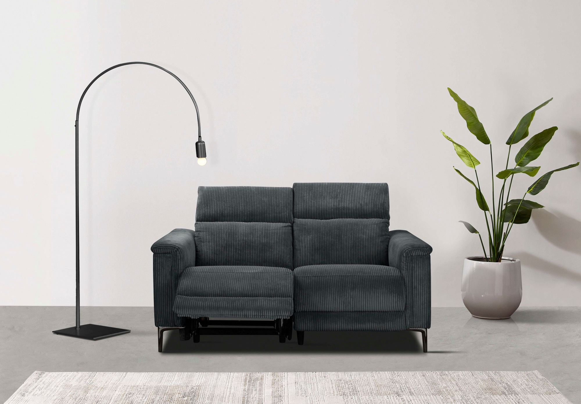 Places of Style 2-Sitzer »Lund in Cord, mit manueller o. elektrischer«, Relaxfunktion, USB-A, Kopfteilverstellung, Breite 160 cm