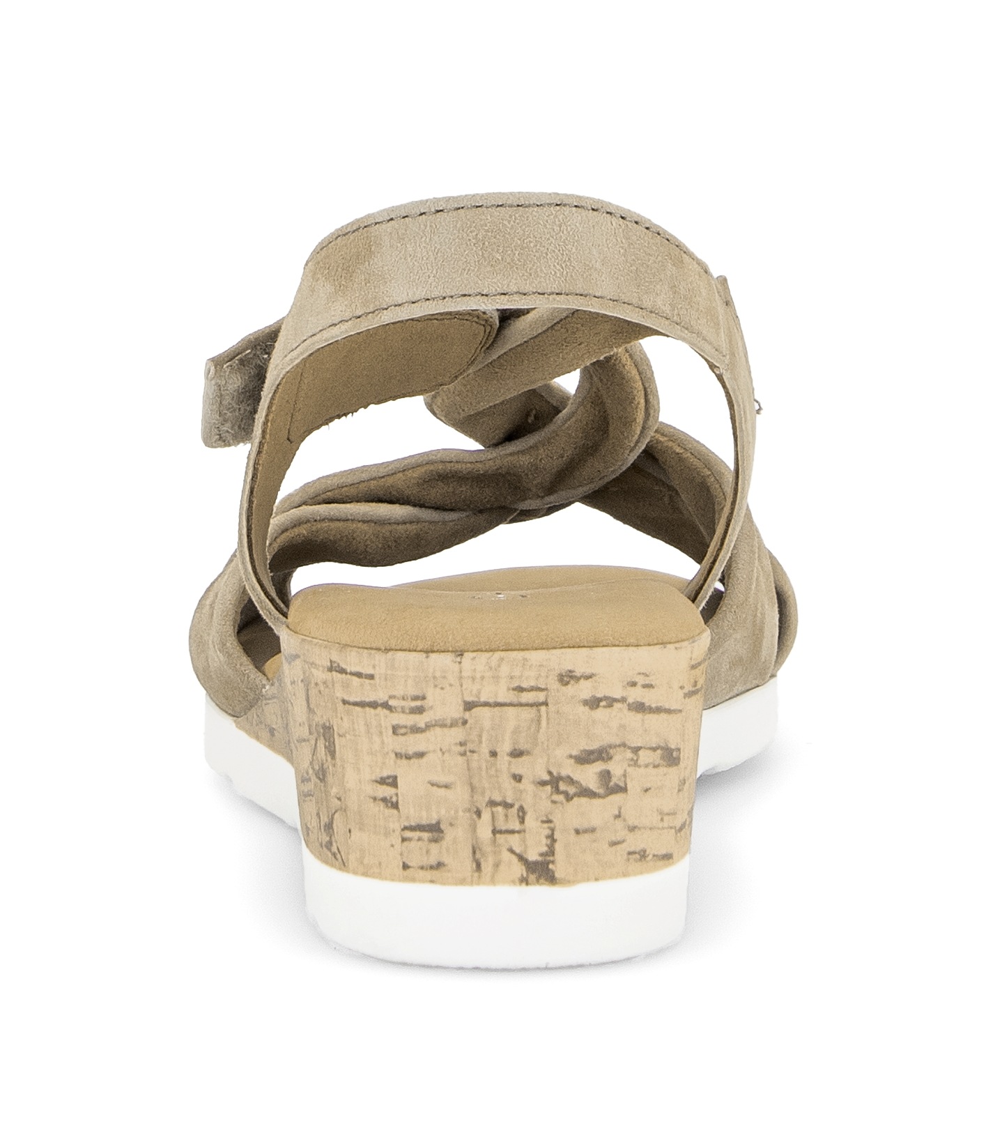 Keilsandalette GABOR "Malta", Damen, Gr. 43, sand, Ziegenveloursleder, Schuhe, Sommerschuh, Riemchensandale mit weichen Bandagen, G-Weite 5