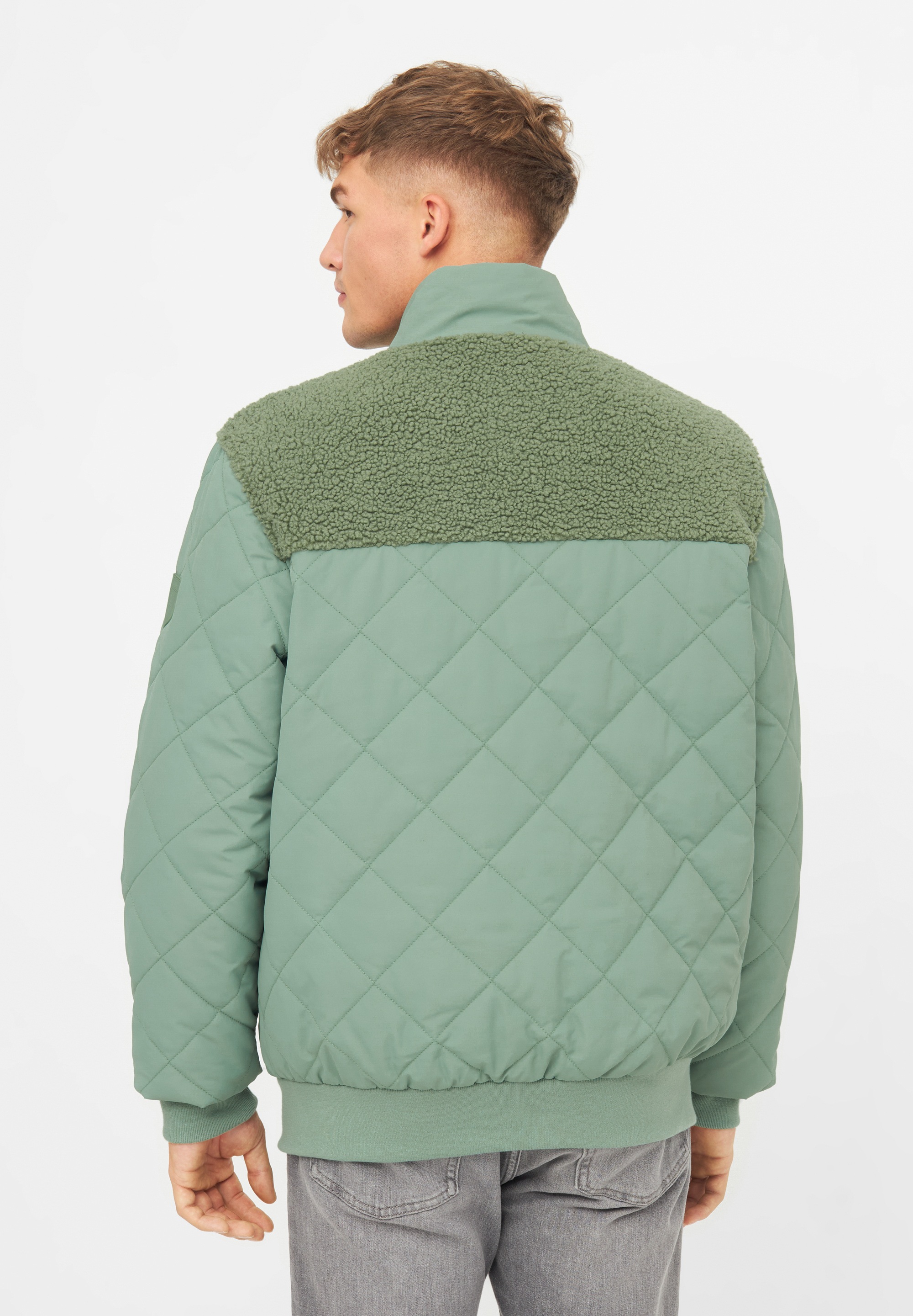 Derbe Fleecejacke »Quiltholm«, gesteppt, Fleece im oberen Anteil, silberne Details