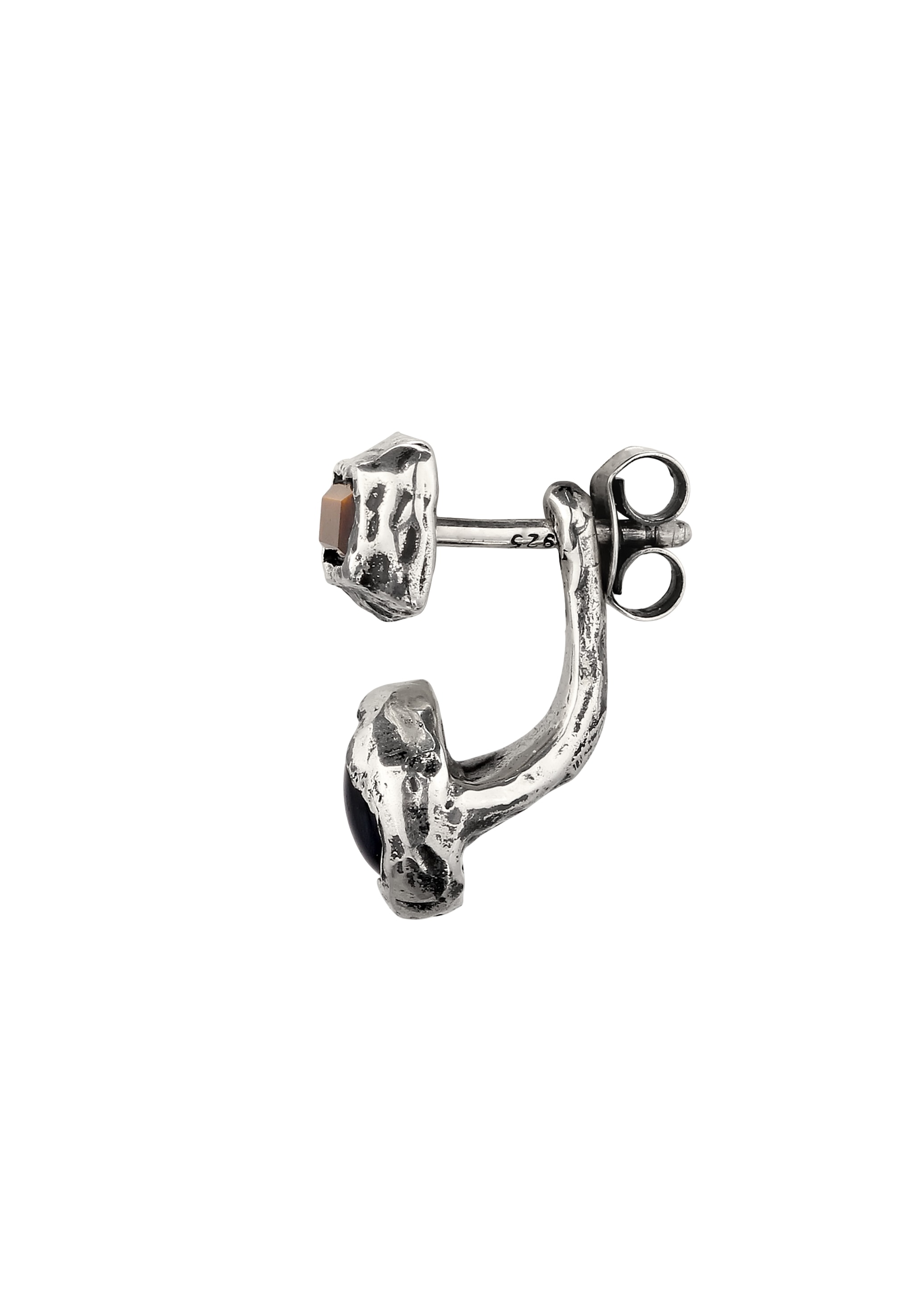 HAZE & GLORY Paar Ohrstecker »Ohrringe Ohrstecker Tigerauge Schwarz Braun 925 Sterling Silber«