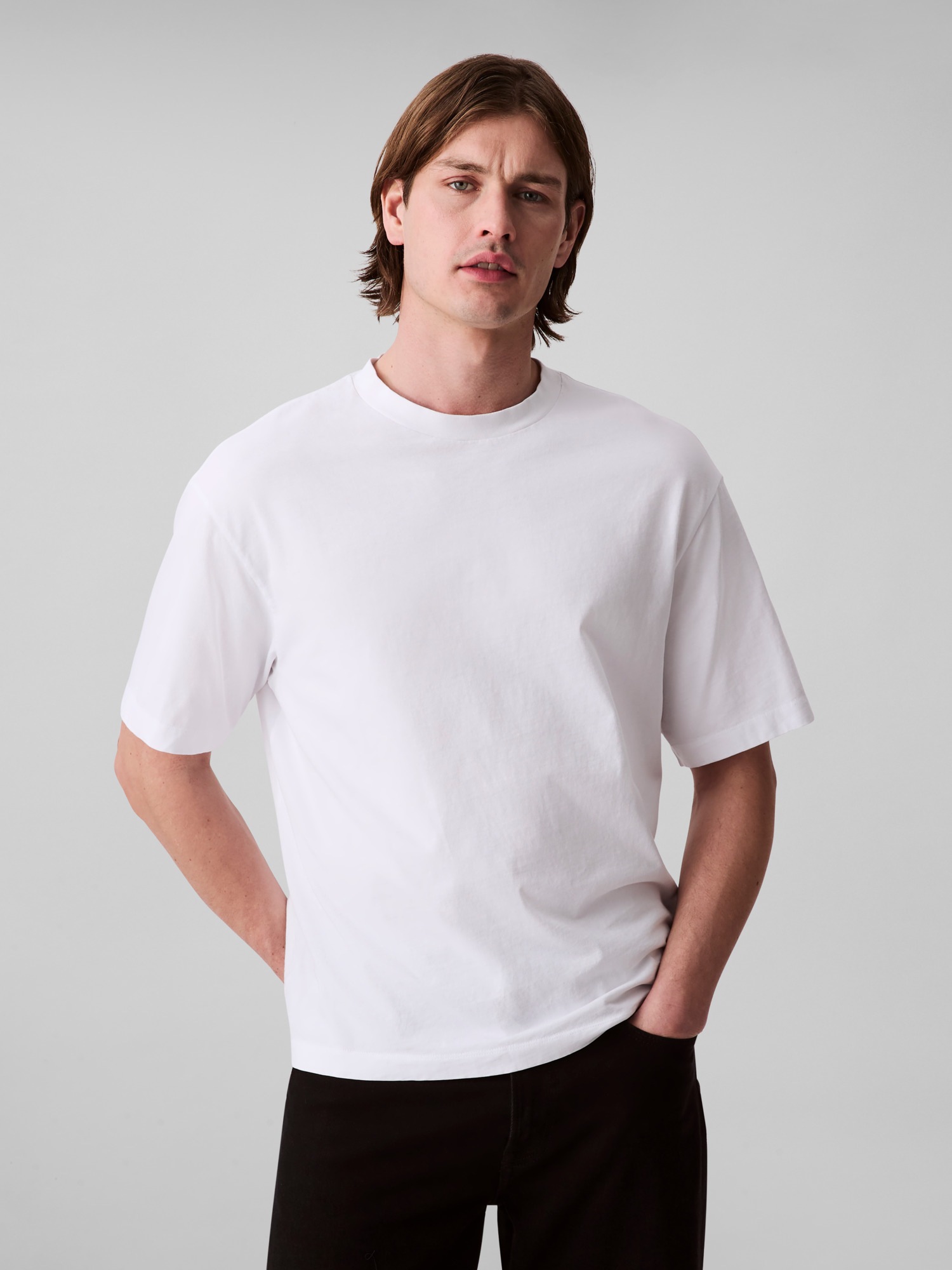 Calvin Klein Jeans T-Shirt "SS SMOOTH CTTN SOLID CREWNK TEE", mit Logo günstig online kaufen