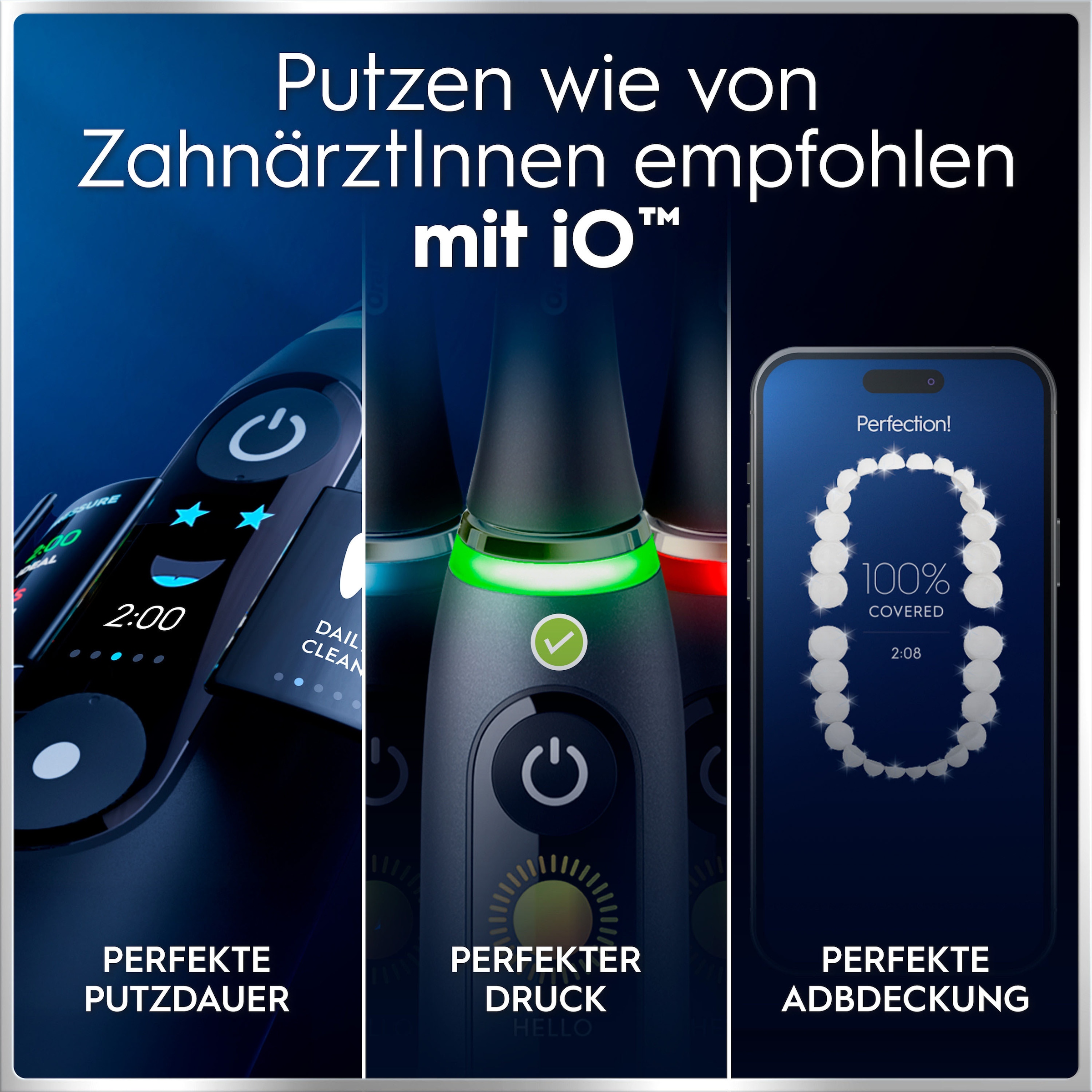 Oral-B Elektrische Zahnbürste »iO 6« 2 Stk. Aufsteckbürsten mit Magnet-Technologie, Display, 5 Putzmodi, Reiseetui