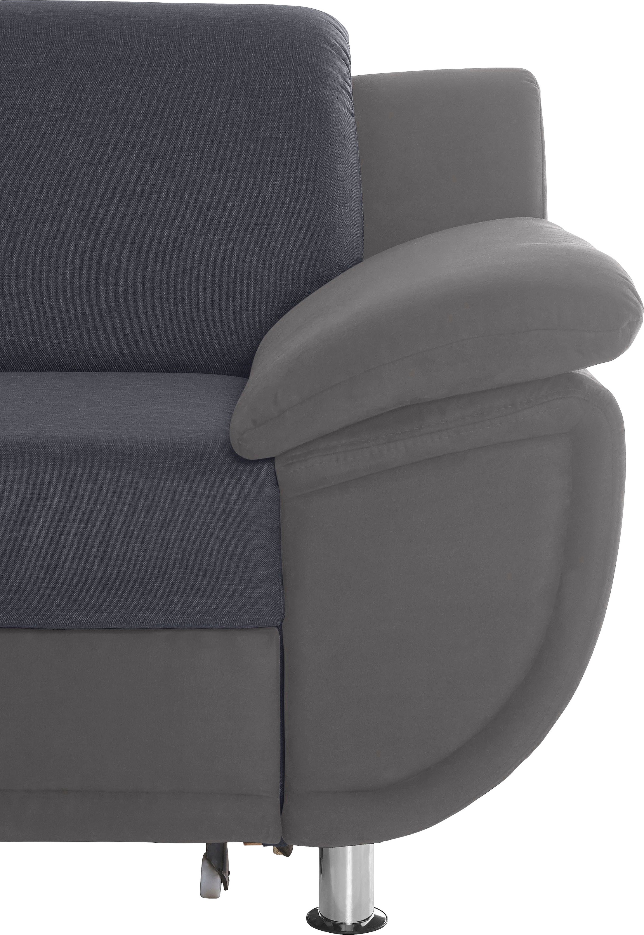 TRENDMANUFAKTUR Ecksofa »Rondo 3, zeitlos und bequem, Materialmix, breite Armlehnen, L-Form«, wahlweise mit Federkern für mehr Komfort, wahlweise mit Bettfunktion