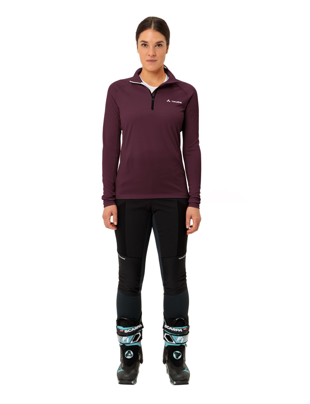 VAUDE Langarmshirt elastisch, sportlicher Stil, hochschließender Kragen