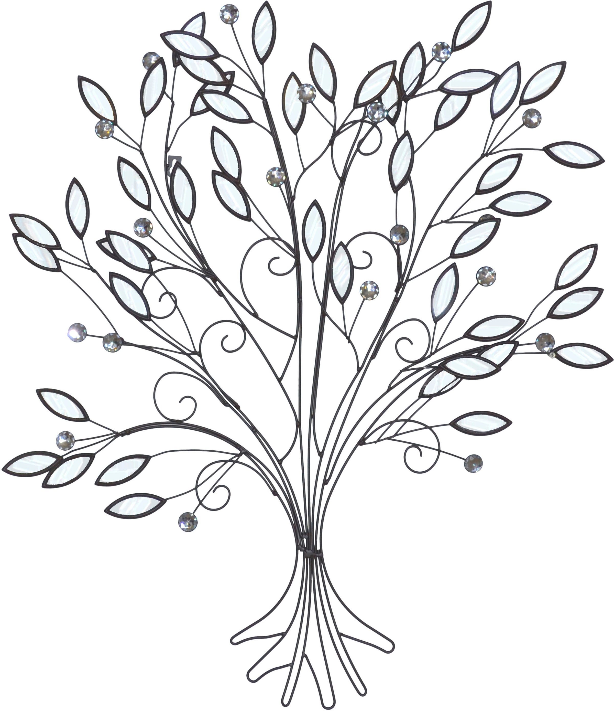 HOFMANN LIVING AND MORE Wanddekoobjekt "Wanddekoration" Blätter mit Spiegel günstig online kaufen