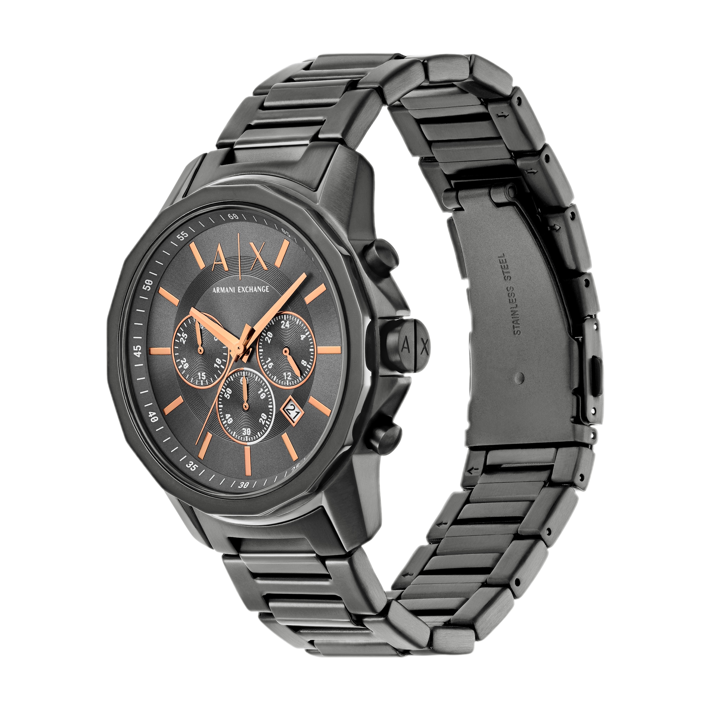 ARMANI EXCHANGE Chronograph, (Set, 2 tlg., mit Armband), Quarzuhr, Armbanduhr, Herrenuhr, Edelstahlarmband