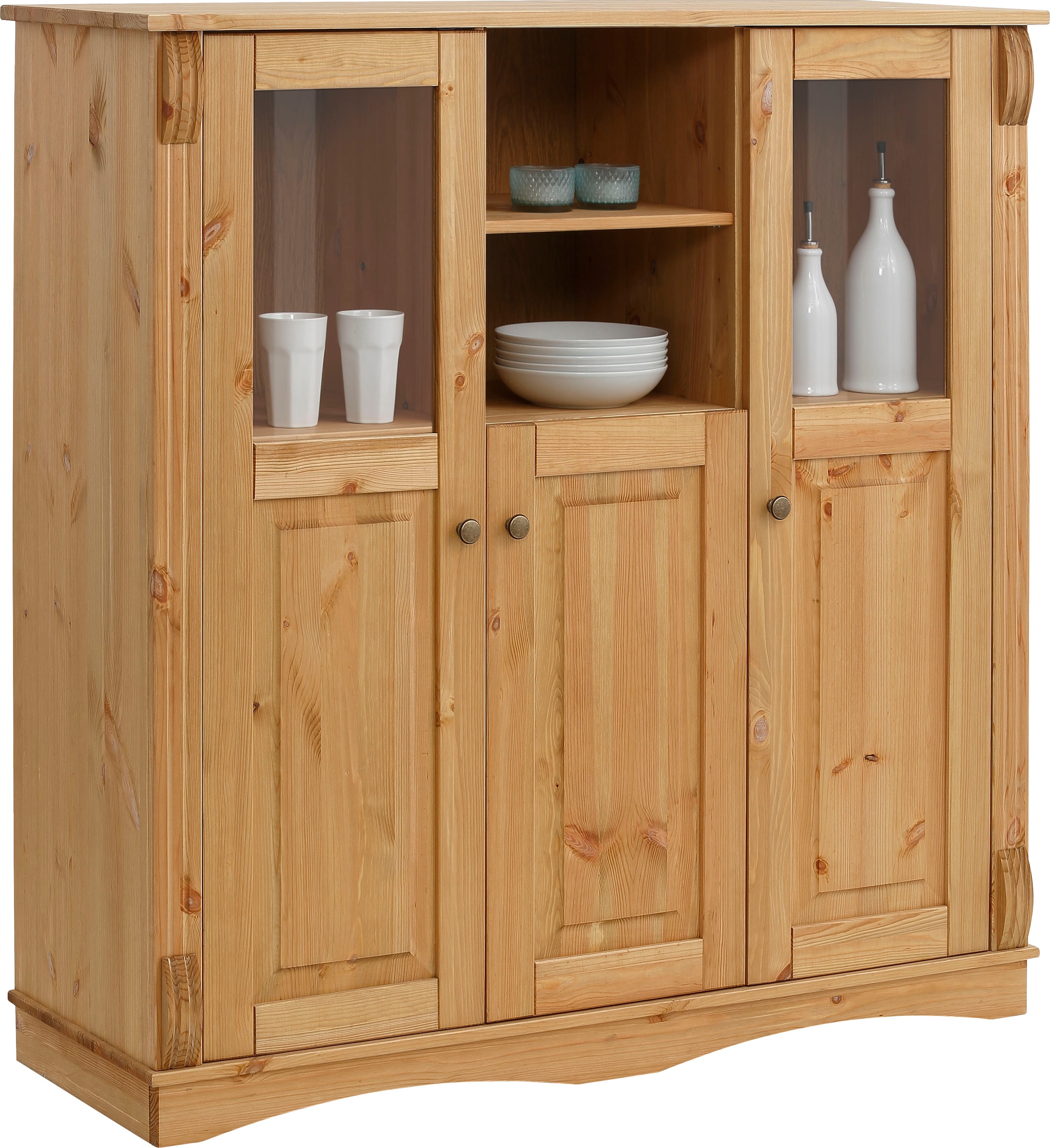 Home affaire Highboard "Teresa", (Maße (B/T/H): 119/40/120 cm), Vitrine, Tü günstig online kaufen