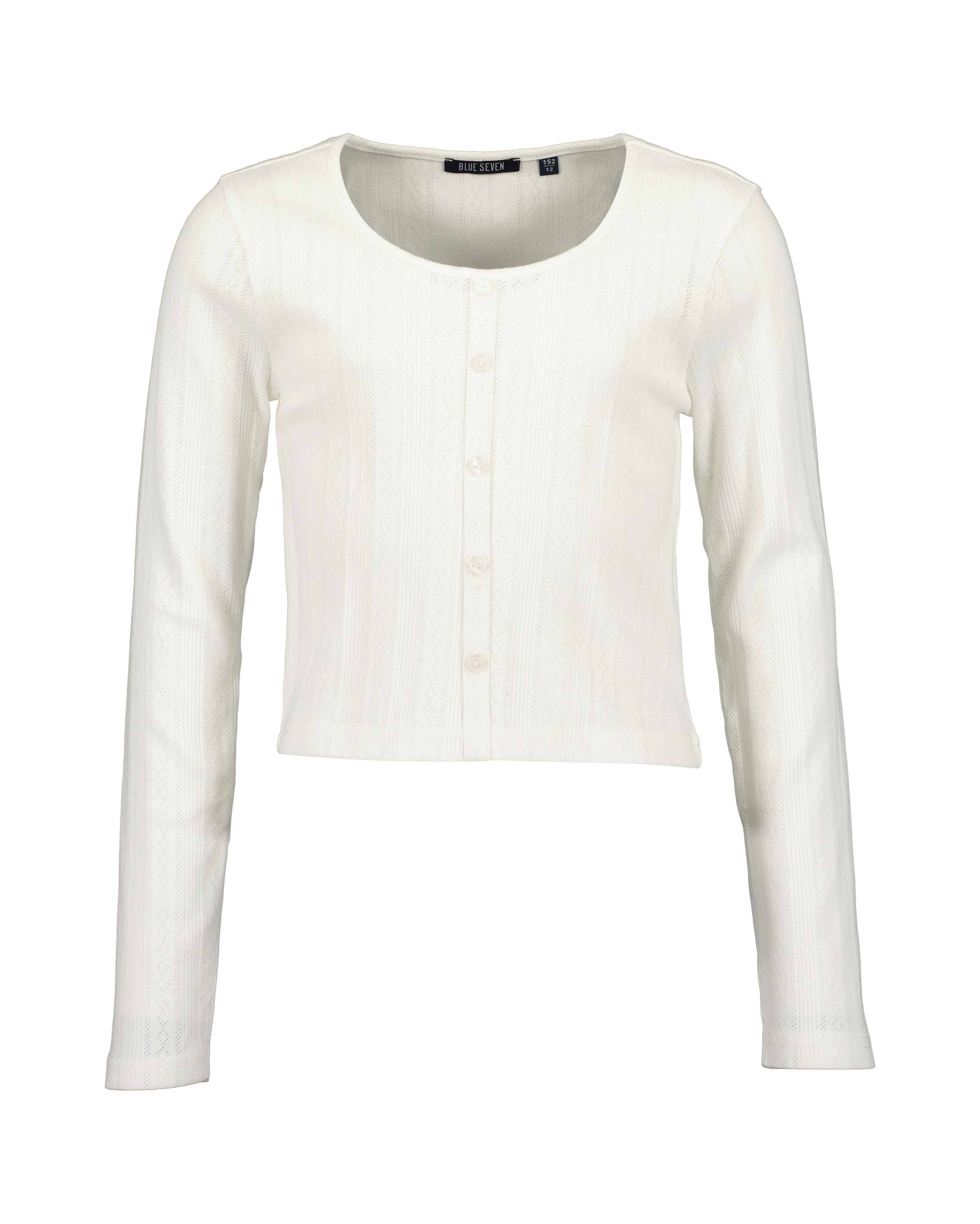 Blue Seven Langarmshirt im leichten Sommer-Jacquard und mit Deko-Knopfleiste