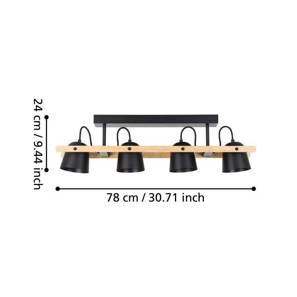 EGLO Deckenleuchte »HORNWOOD-Z«, 4 flammig, Leuchtmittel LED-Modul | LED fest integriert, FSCM70HB, ZigBee, App und Sprachsteuerung Alexa, RGB, dimmbar, 78 cm