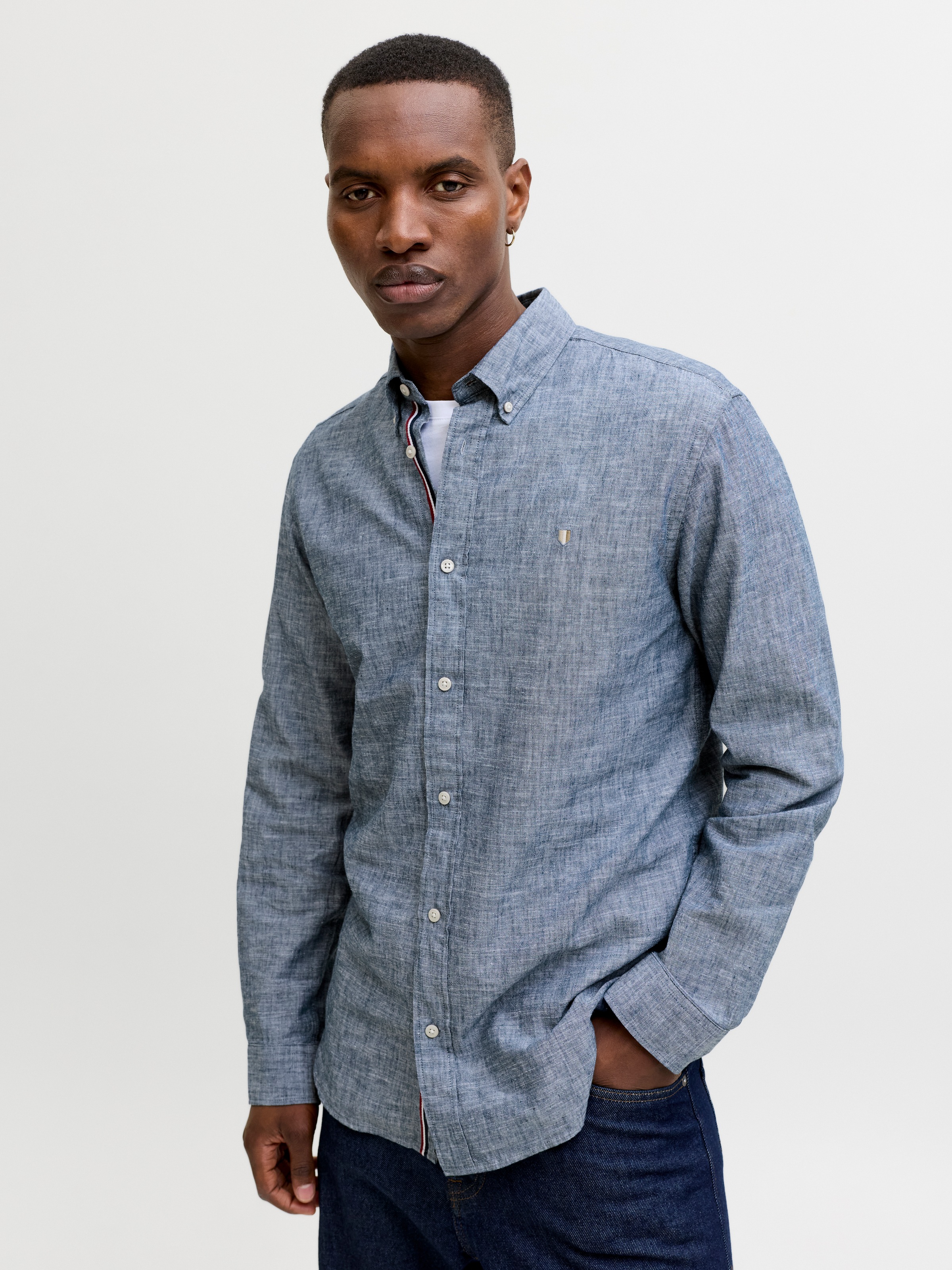 Jack & Jones Langarmhemd "JPRBLUSUMMER LINEN BLEND SHIELD LS SHIRT" günstig online kaufen