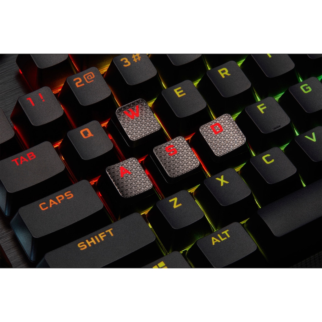 Corsair Gaming-Tastatur »K100 CORSAIR OPX«, (Handgelenkauflage-USB-Anschluss-Lautstärkeregler-Makro-Tasten-ausklappbare Füße-Ziffernblock)