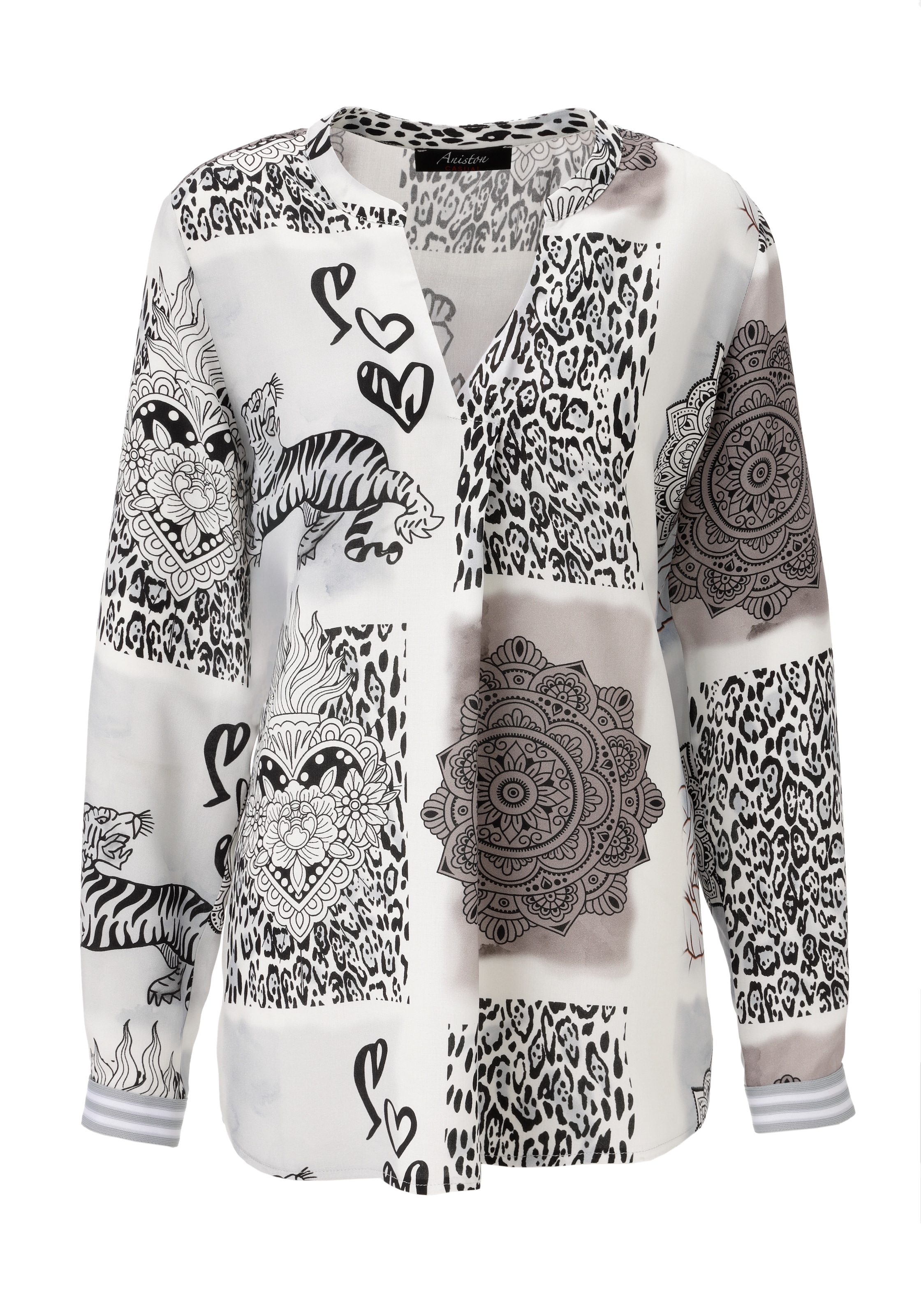 Aniston CASUAL Schlupfbluse, im extravaganten Patch-Druck-Dessin - NEUE KOLLEKTION