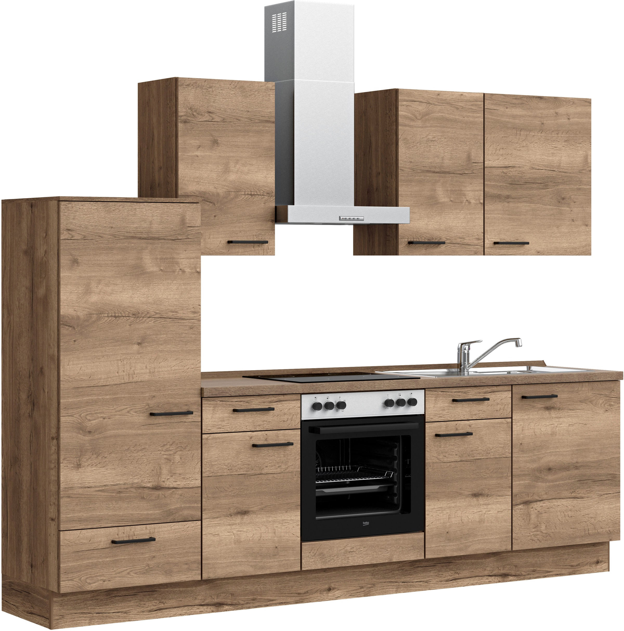 nobilia® Küchenzeile »"Structura I"«, vormontiert, Ausrichtung wählbar, Breite 270 cm, wahlw. mit E-Geräten