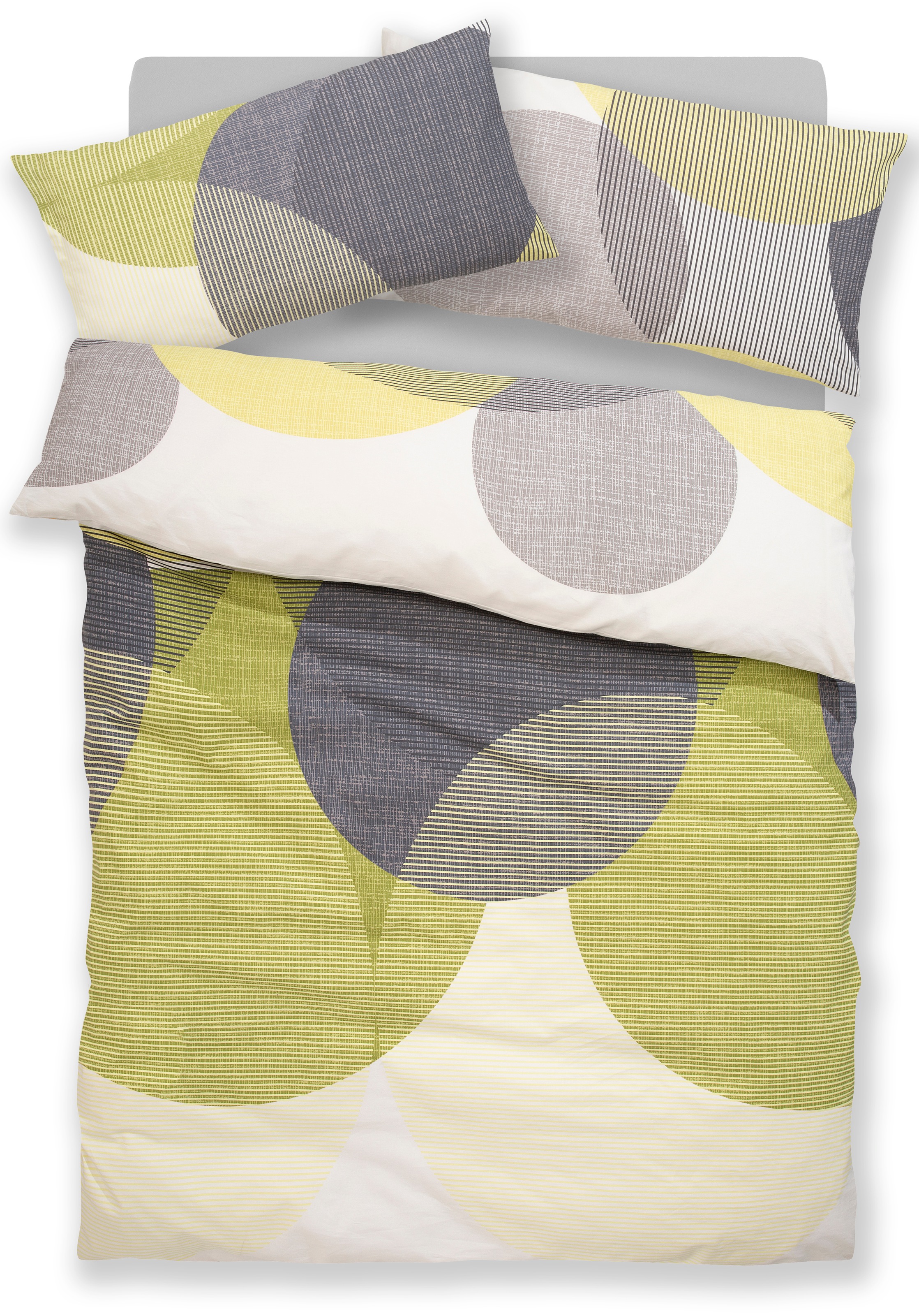 OTTO home Bettwäsche "Carla ab Gr. 135x200 cm und in drei Qualitäten" 2 Stk. 100% Baumwolle, geometrisches Design, Kreise, Bierbaum by OTTO home