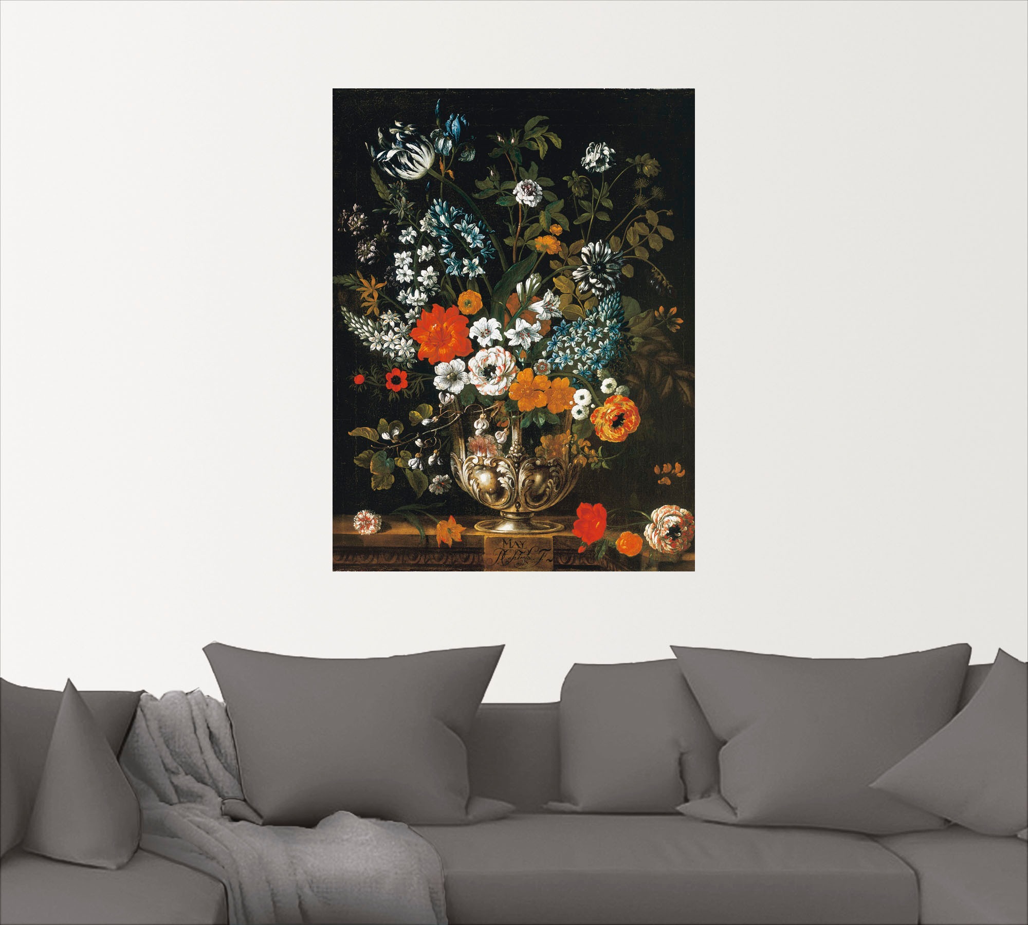 Artland Wandbild »Zwölf Monate. Floraler Kalender - Mai«, Arrangements, (1 St.), als Leinwandbild, Wandaufkleber oder Poster in versch. Größen