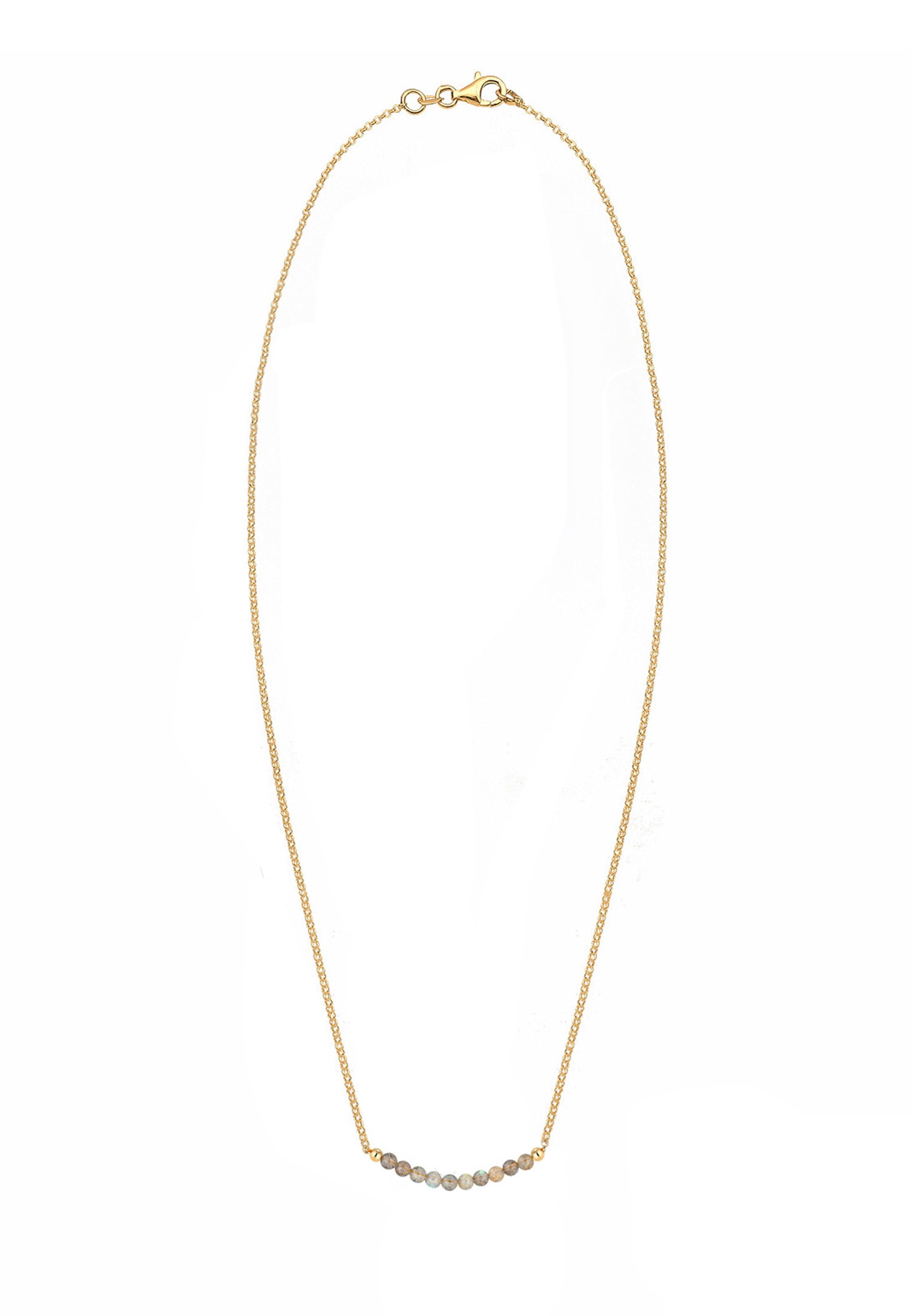 Elli Collierkettchen »Labradorit Grau 925 Sterling Silber vergoldet«