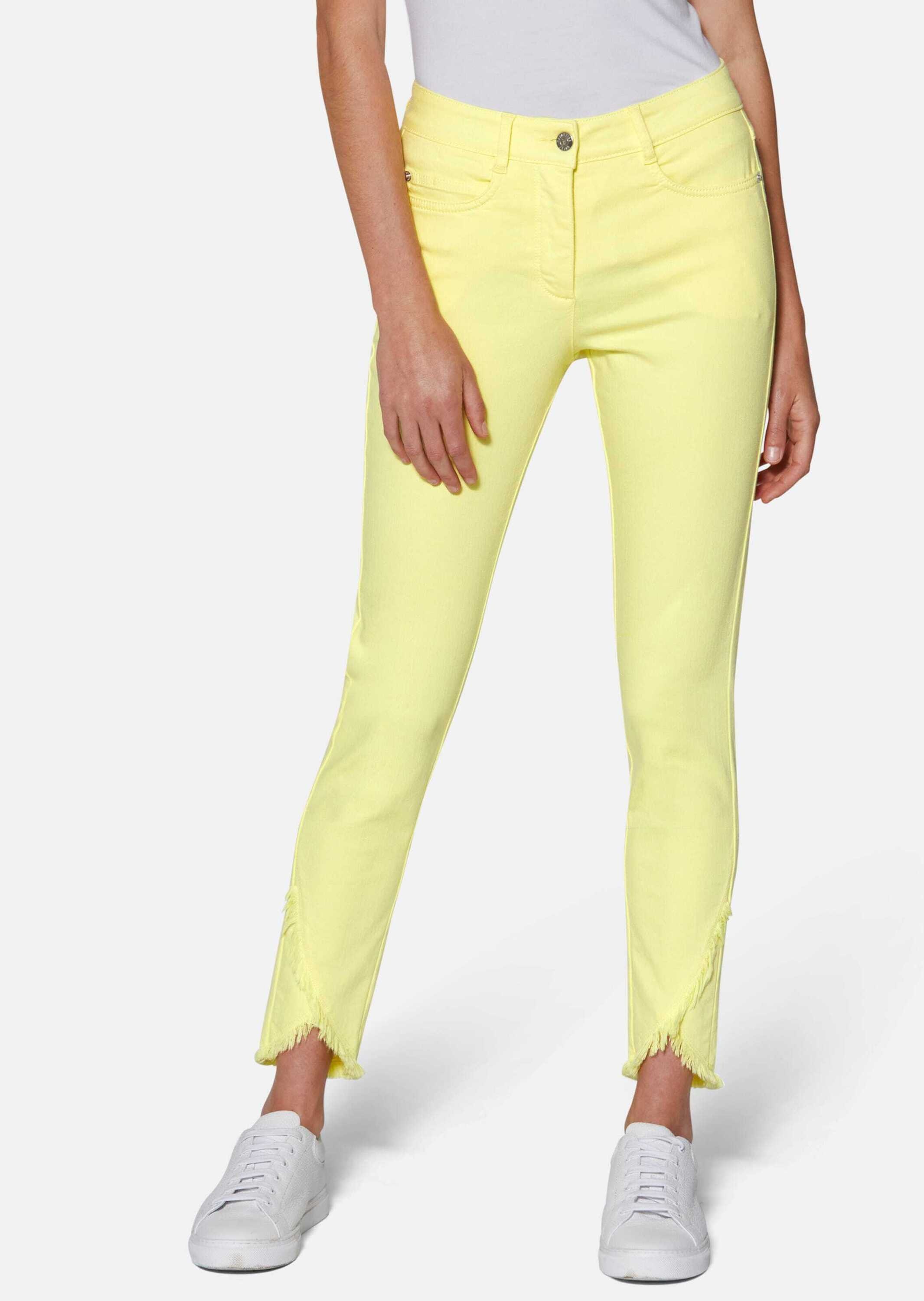 MADELEINE Regular-fit-Jeans »Jeans Verkürzte 5-Pocket-Hose mit Fransen«