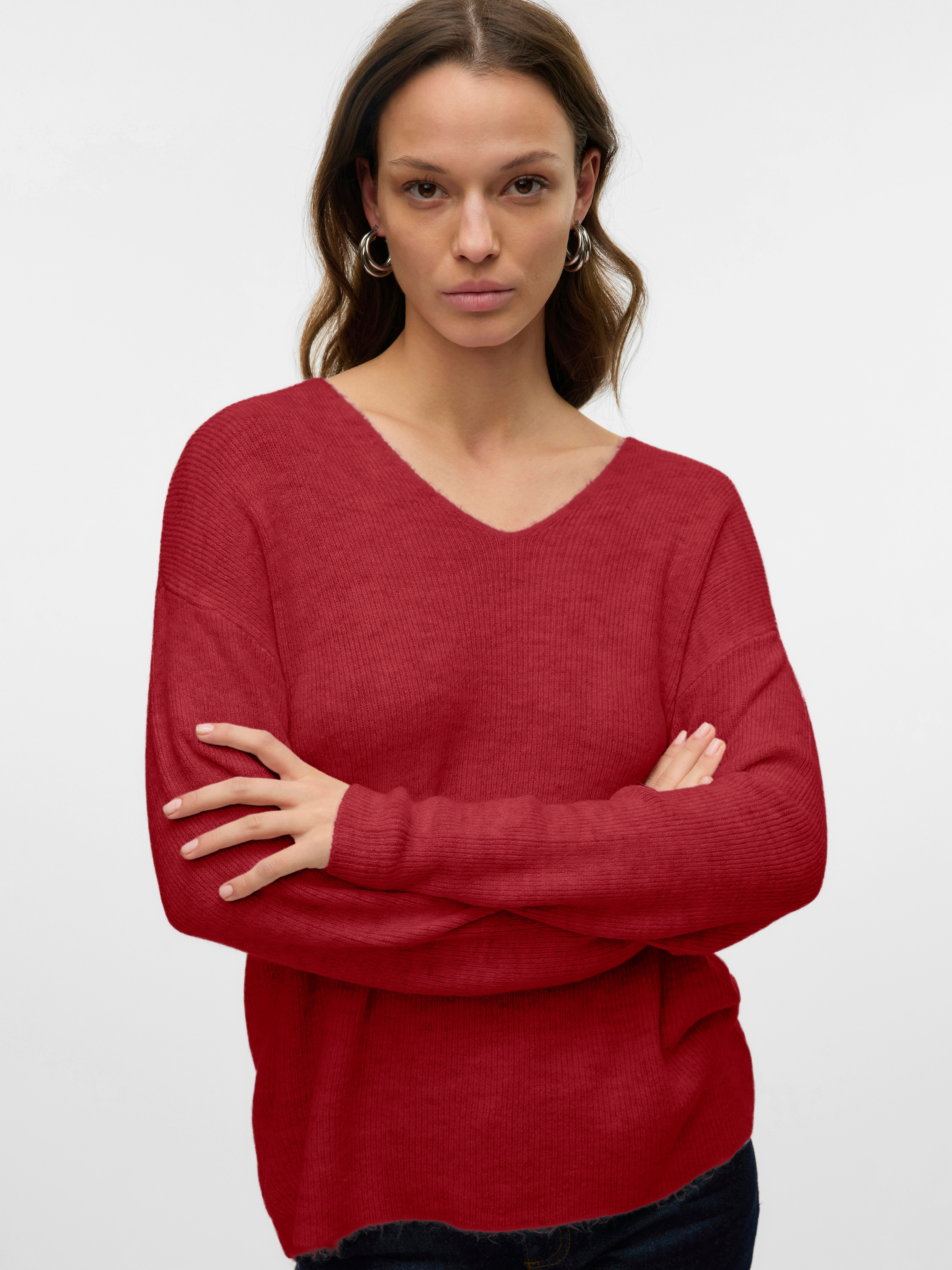 Vero Moda V-Ausschnitt-Pullover »VMCREWLEFILE LS V-NECK BLOUSE NOOS«