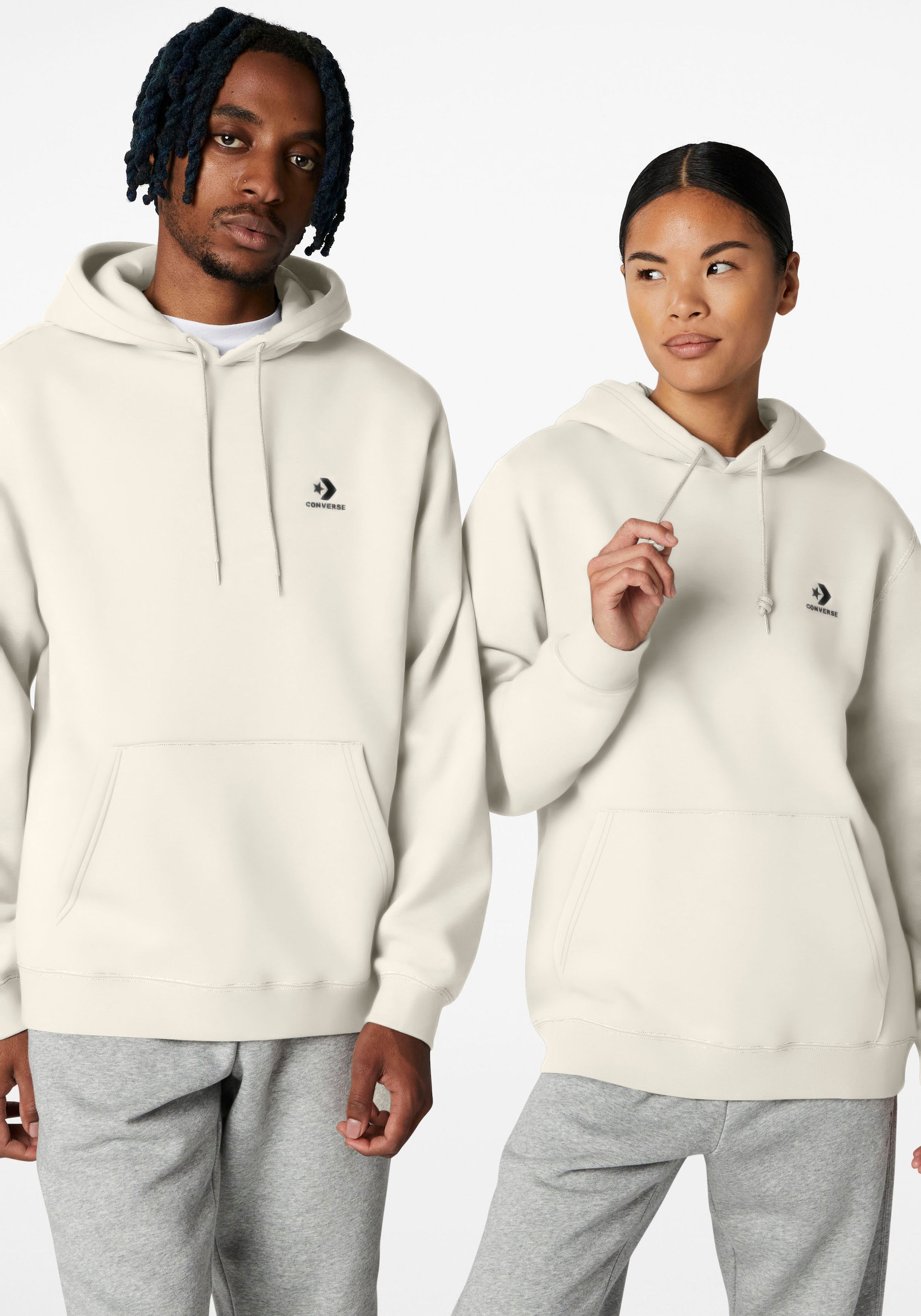 Converse Kapuzensweatshirt »EMBROIDERED STAR CHEVRON BRUSHED BACK FLEECE HOODIE«, (1 tlg.), Unisex