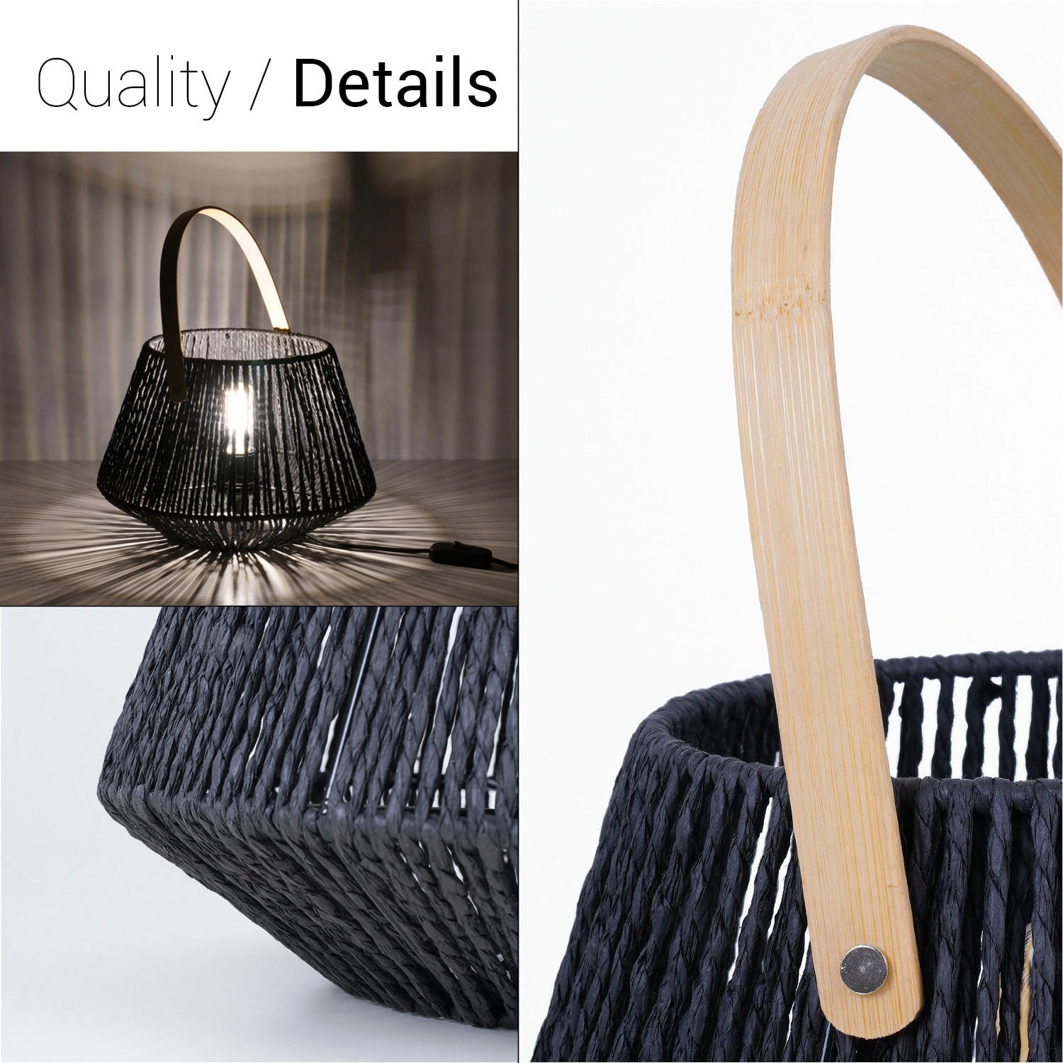 Paco Home Tischleuchte »CISCO« E27 Schreib Nachttisch Lampe Leselampe Lederband Korb E27