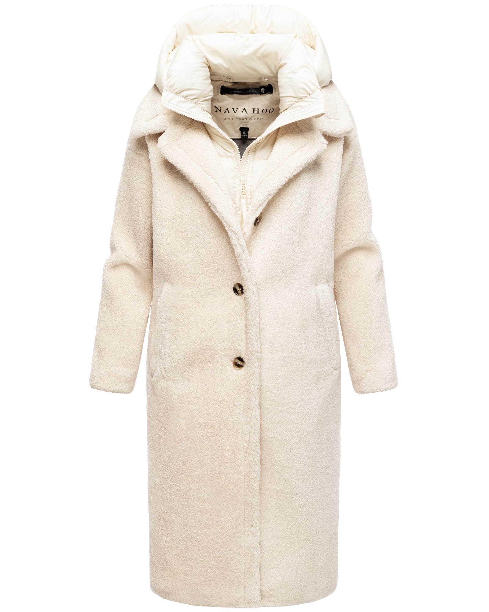 Navahoo Wintermantel »Teddyzauber 14«, Plüschmantel aus Teddyfleece mit abnehbmarem Krageneinsatz