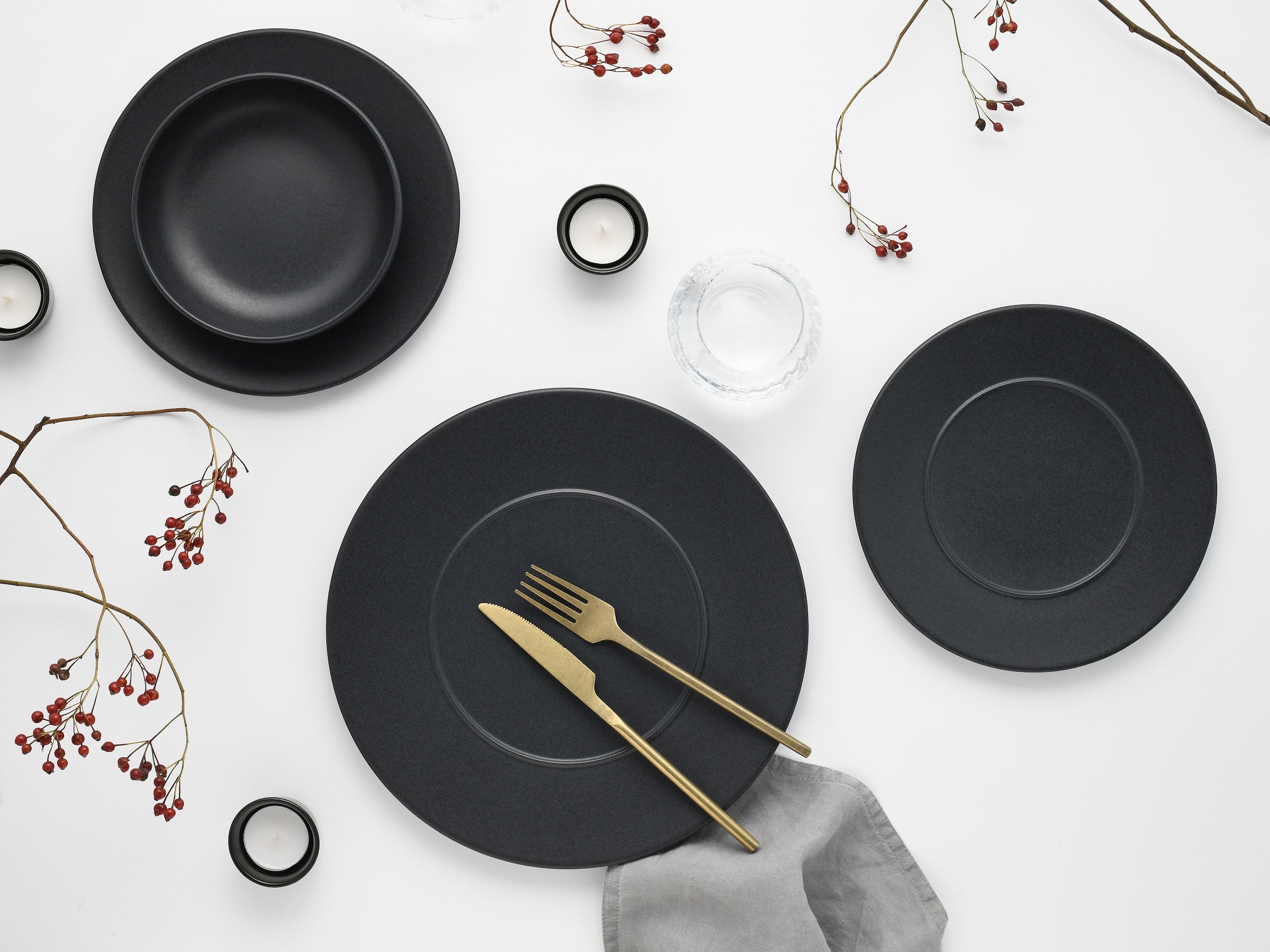 CreaTable Teller-Set »Unico, Teller Set, 12-tlg.« Eleganter Flair, Breite Fahne, Edel