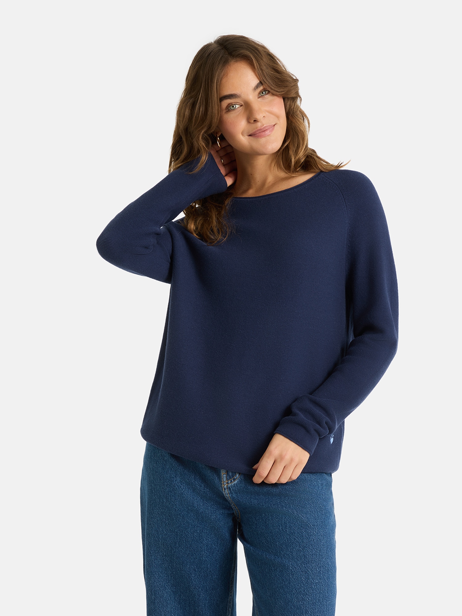 Lieblingsstück Rundhalspullover »BiancaEP« aus reiner Baumwolle, unifarbenes Design