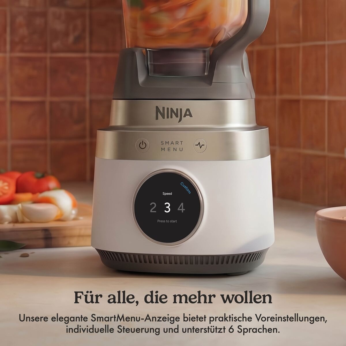 NINJA Standmixer »LB401EUWH1 Ninja CrushBOSS 3-in-1-Küchensystem« 1200 W mit Food Processor und Becher – Weiß & Champagne