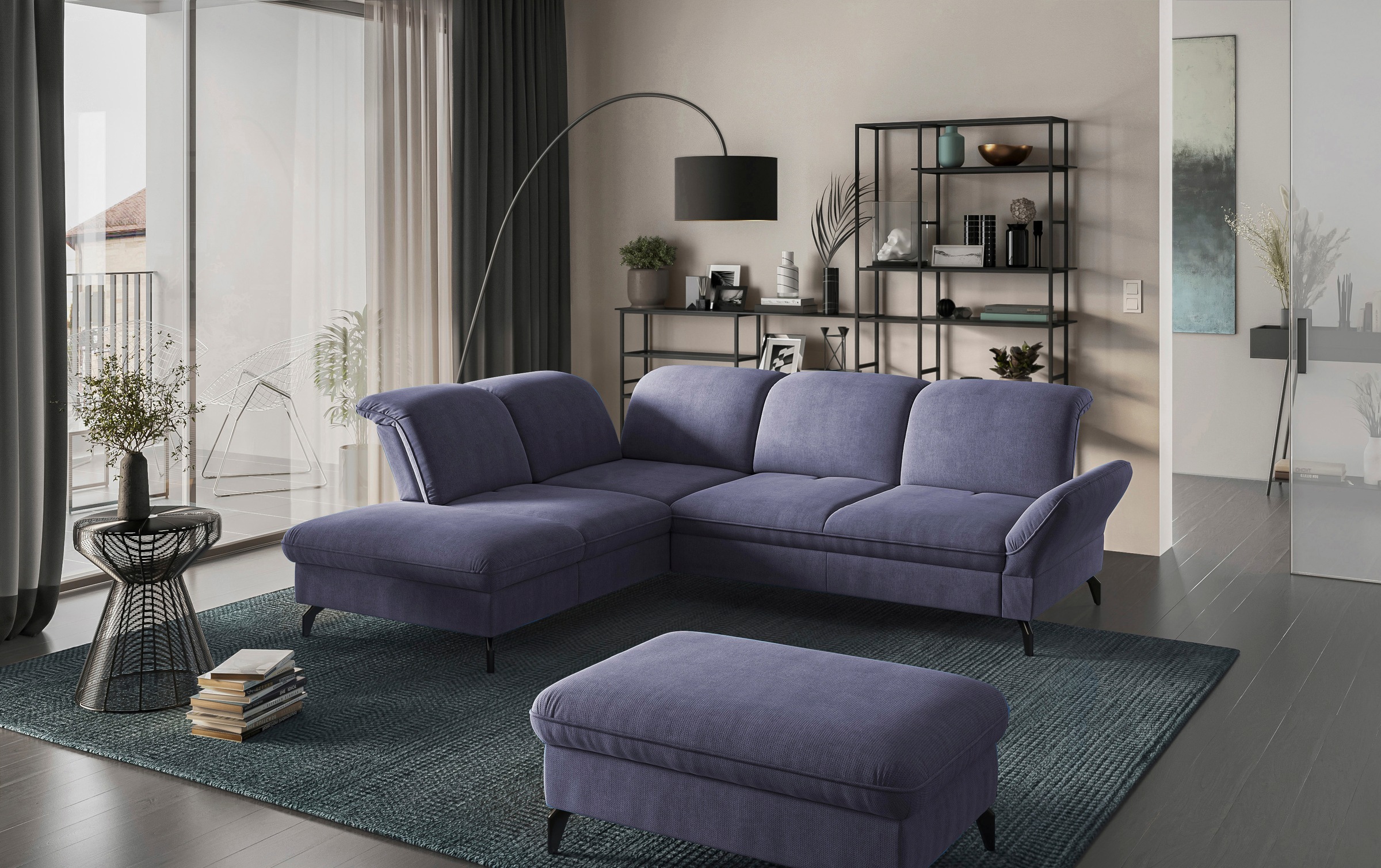 sit&more Ecksofa »Leandro L-Form«, Wahlweise mit Bett-, Kopfteil - und Armlehnfunktion, sowie Stauraum