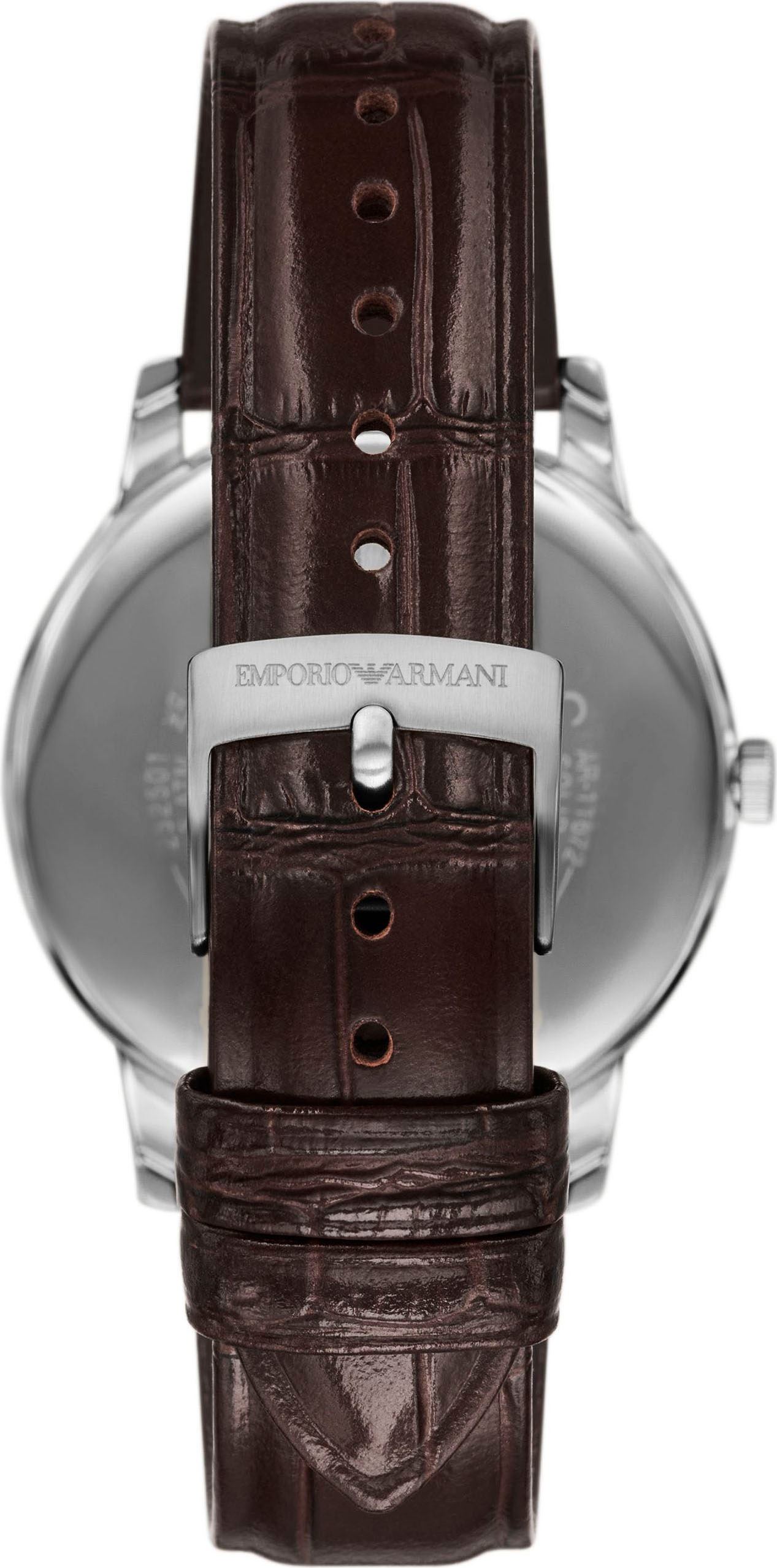 Emporio Armani Quarzuhr Armbanduhr, Damenuhr, Herrenuhr, Lederarmband, analog, Tag
