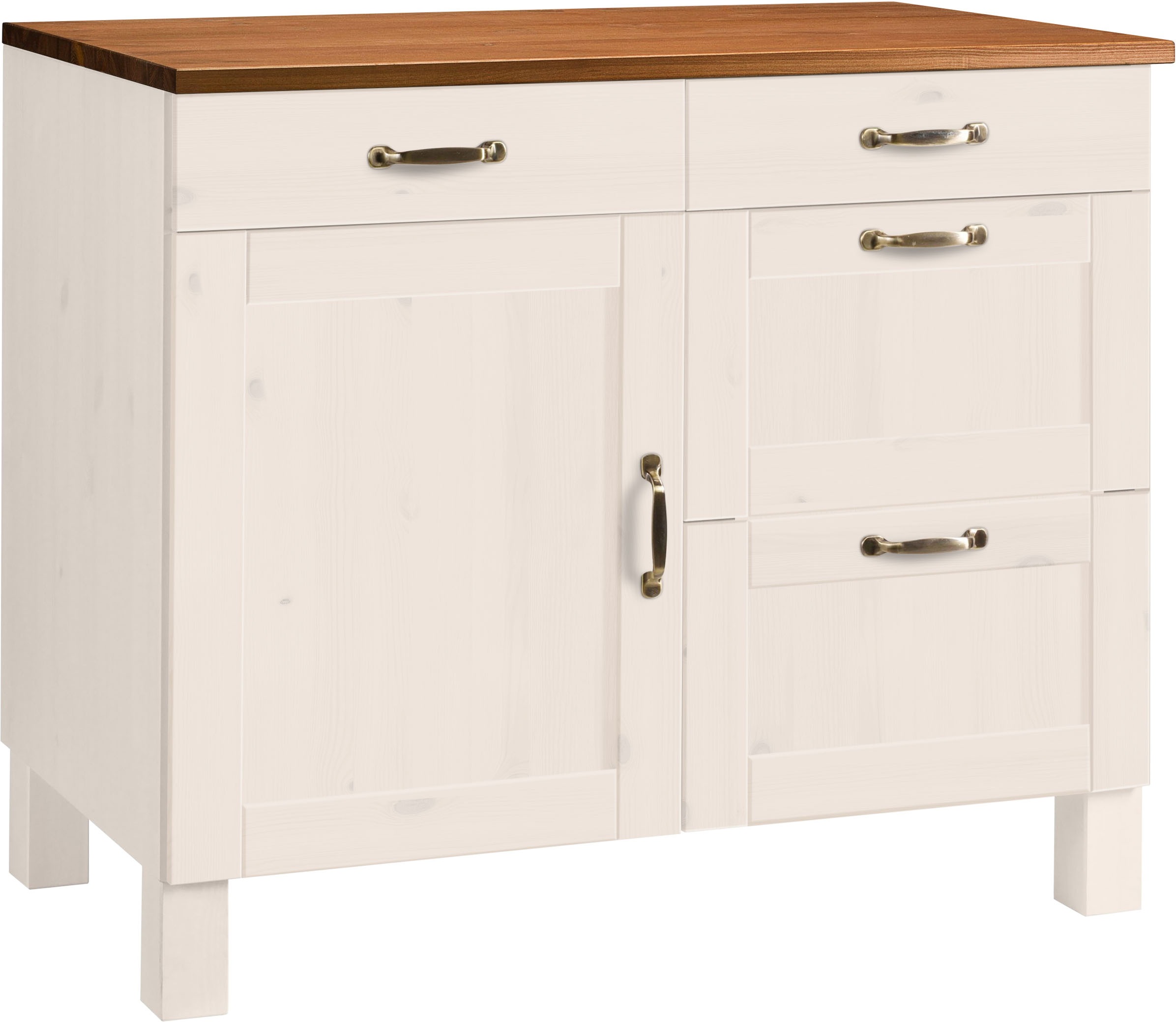 Home affaire Unterschrank "Alby" Breite 100 cm, 1 Tür, 4 Schubladen