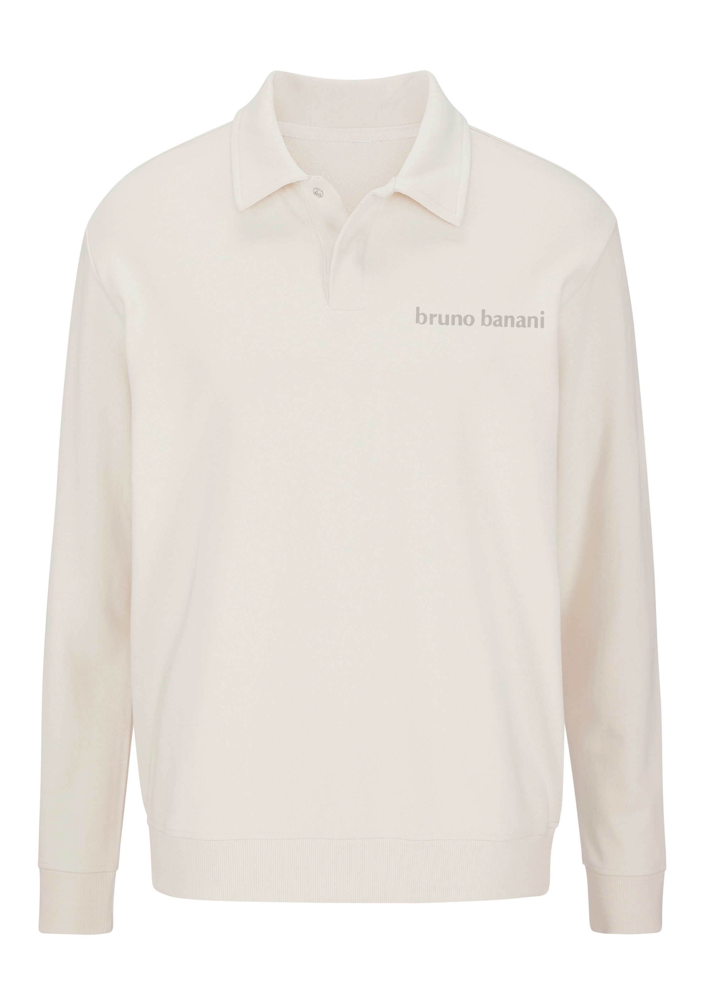 Bruno Banani Sweatshirt "mit Kragen und kleiner Knopfleiste", Langarmshirt günstig online kaufen