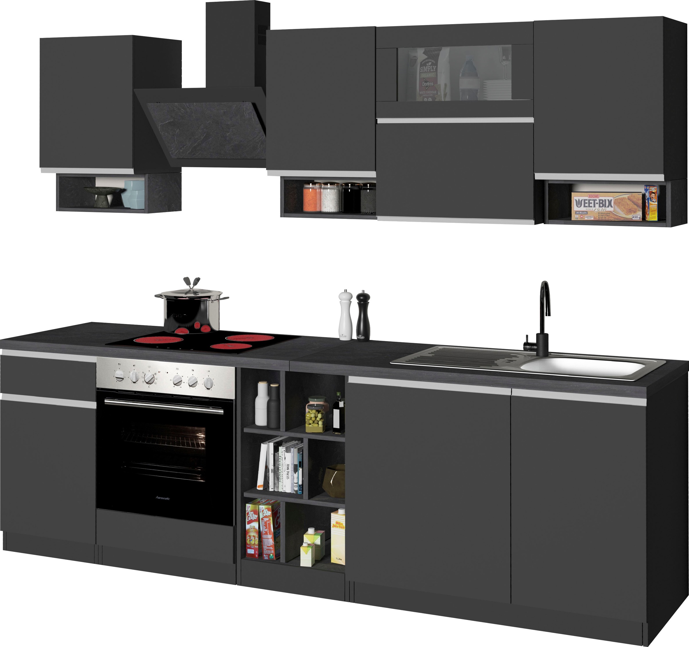 KOCHSTATION Küchenzeile »KS-Sole«, Breite 256 cm, mit Geschirr-Abtropfschrank, ohne E-Geräte