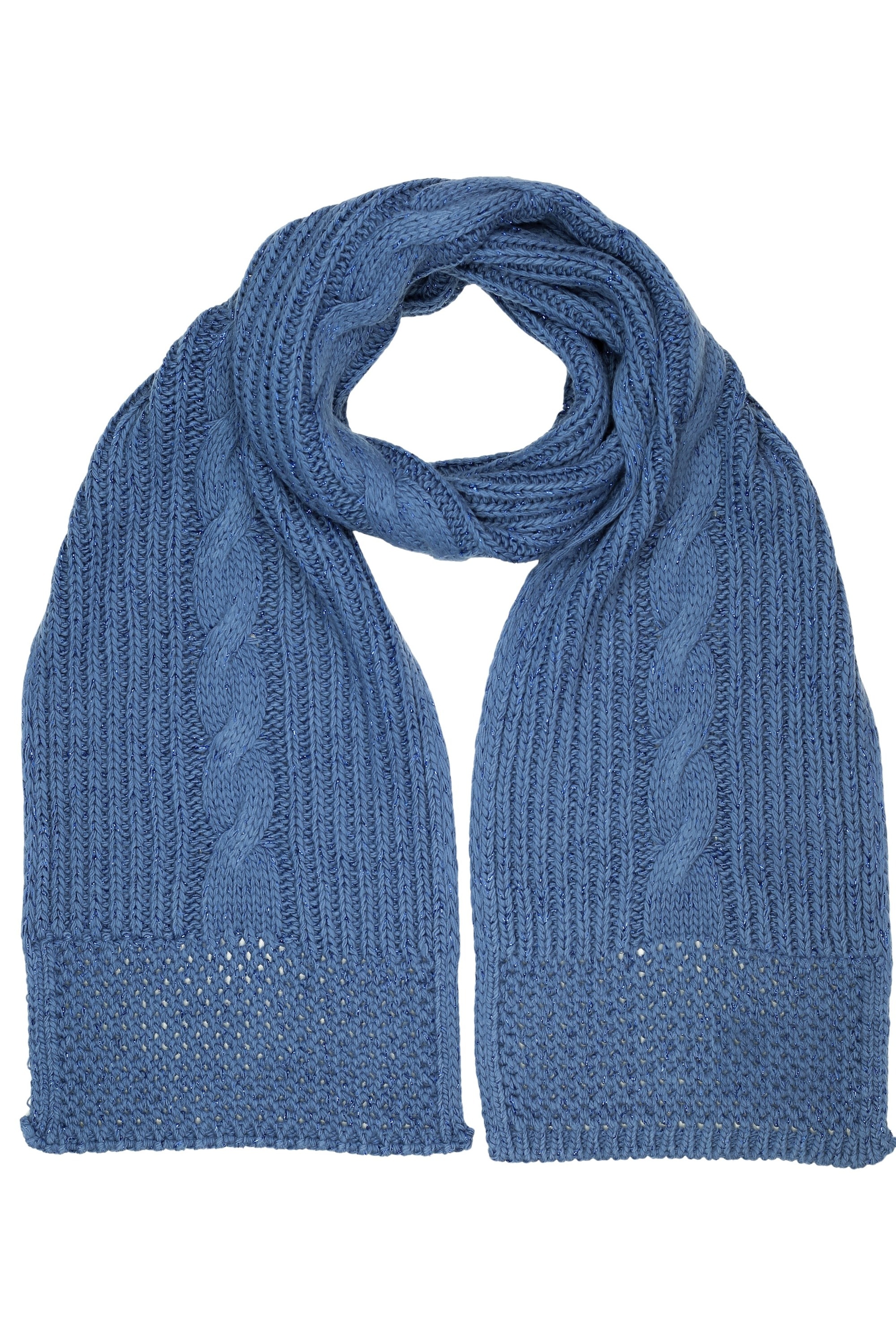 COLLEZIONE ALESSANDRO Strickschal "Warm" 1 Stk. mit Zopfmuster und dezentem Glitzer