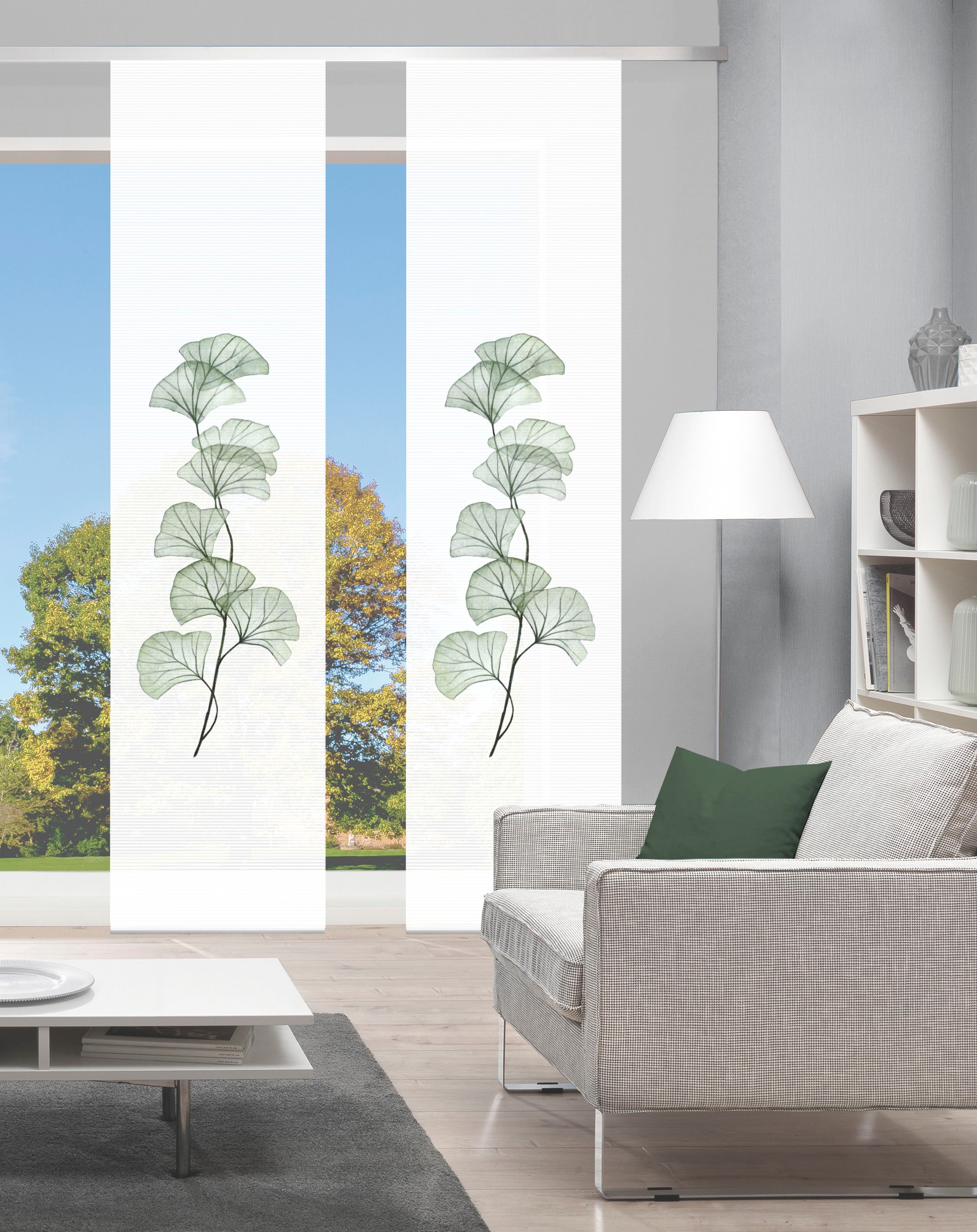 Vision S Schiebegardine "BERTO 2er SET" Paneelwagen 2 Stk. tlg. Schiebevorhang Digidruck 2er Set BERTO