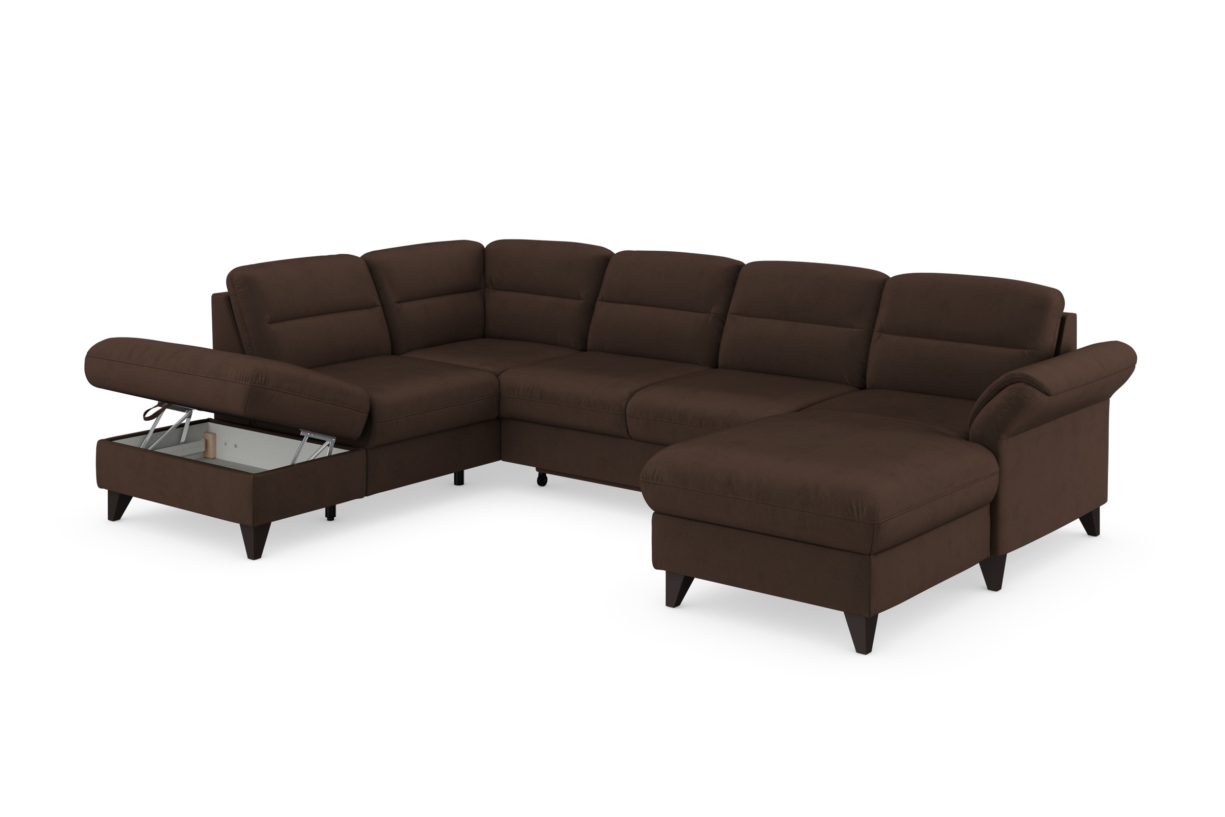 sit&more Wohnlandschaft »Mellum U-Form«, Federkern, wahlweise mit Bettfunktion, Stauraum und Armteilfunktion