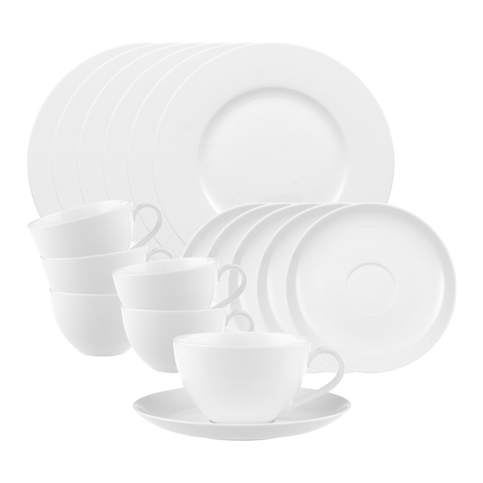 Villeroy & Boch Geschirr-Set "Kaffeeservice Anmut 18er Set weiß" Spülmaschinenfest, Mikrowellensicher