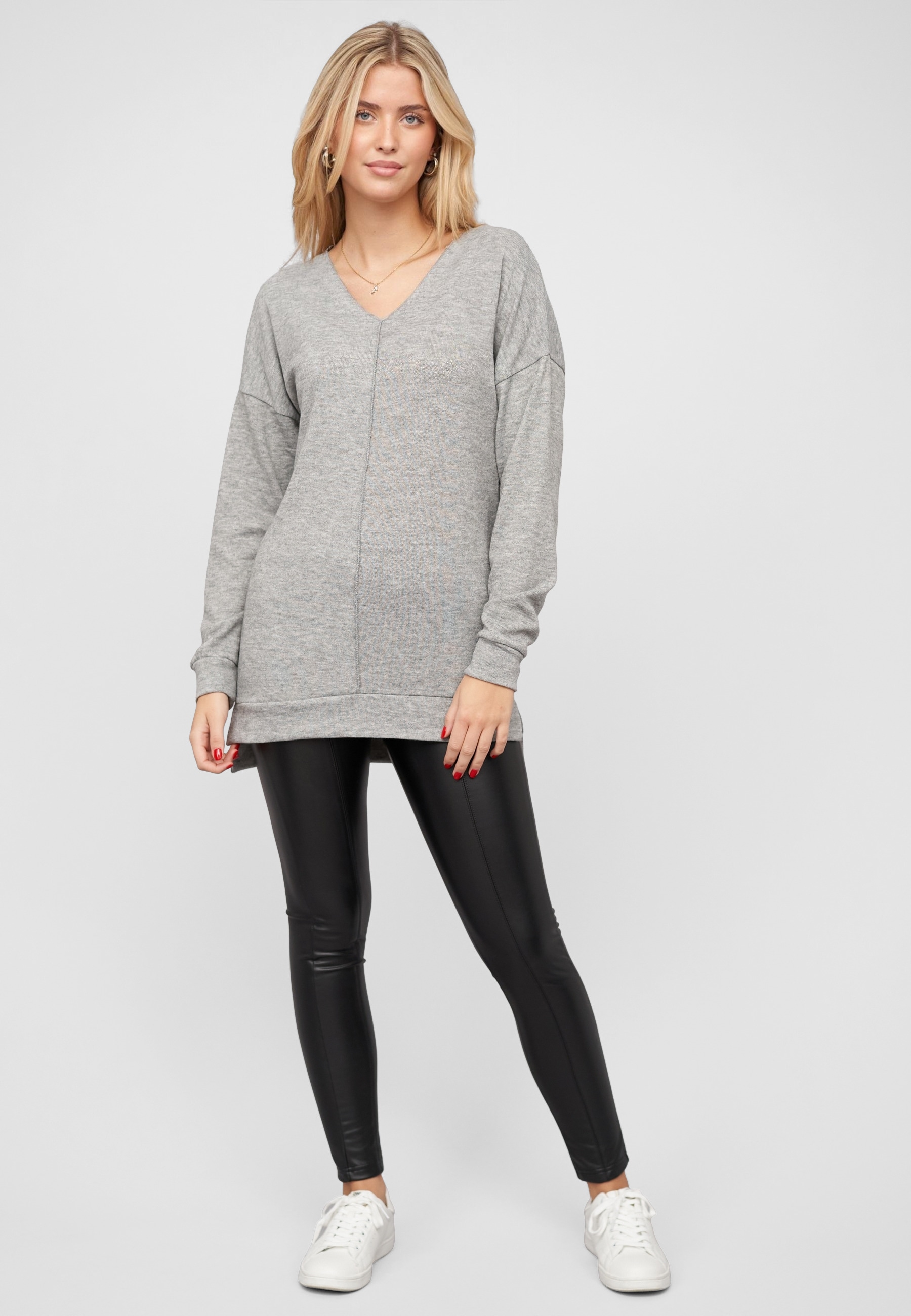 CLOUD 5IVE Sweater »CLOUD 5IVE Oversized Sweater V-Neck Pullover«
